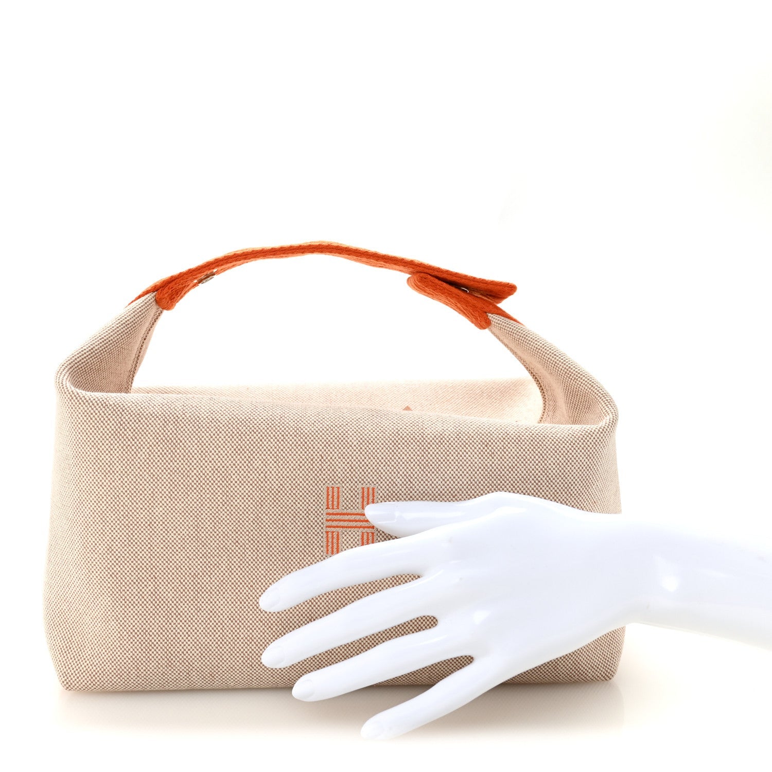 Canvas Large Bride-A-Brac Pouch Natural Orange