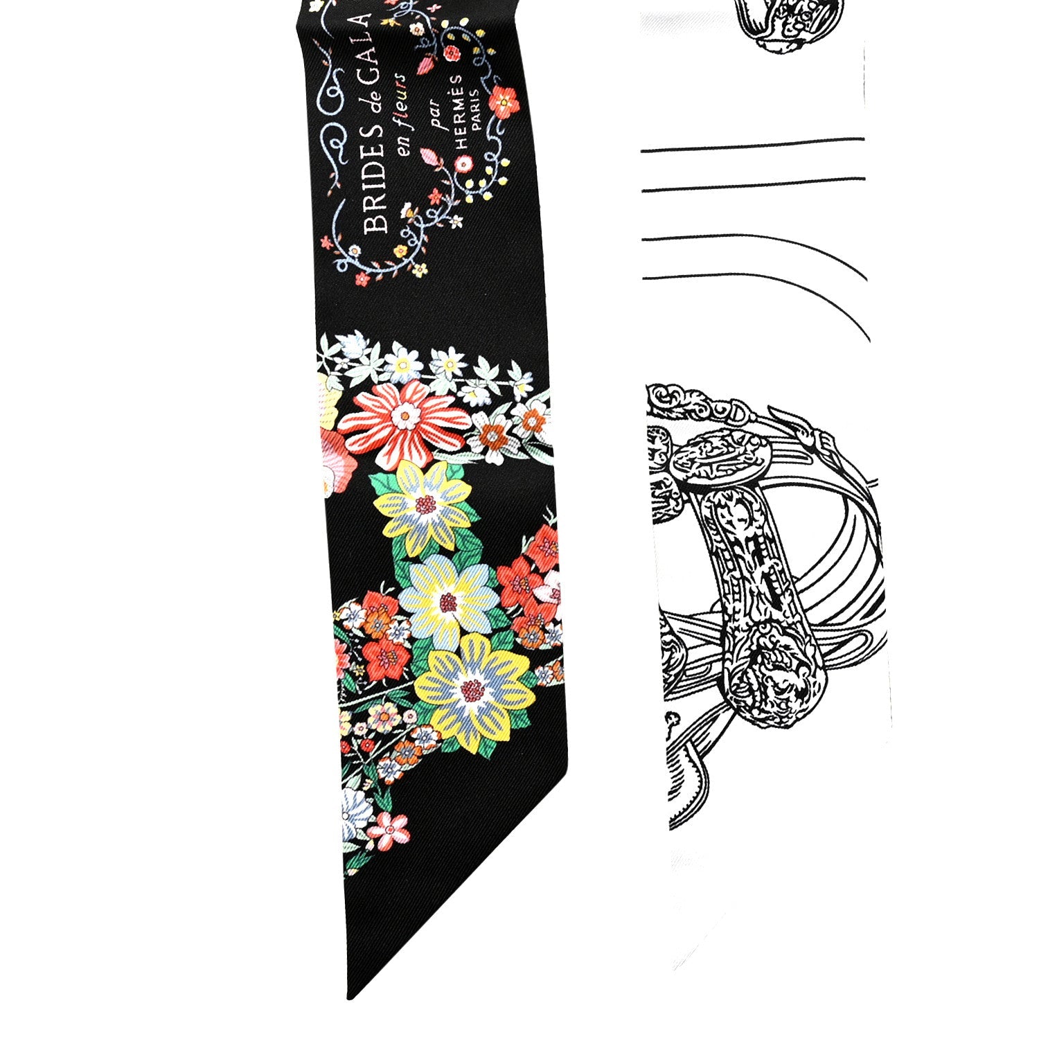Silk Brides de Gala en Fleurs Twilly Black Multicolor White
