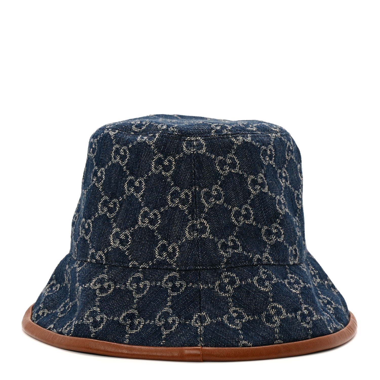 Washed Jacquard Denim Nappa GG Monogram Oscar Bucket Hat L Denim Cuir