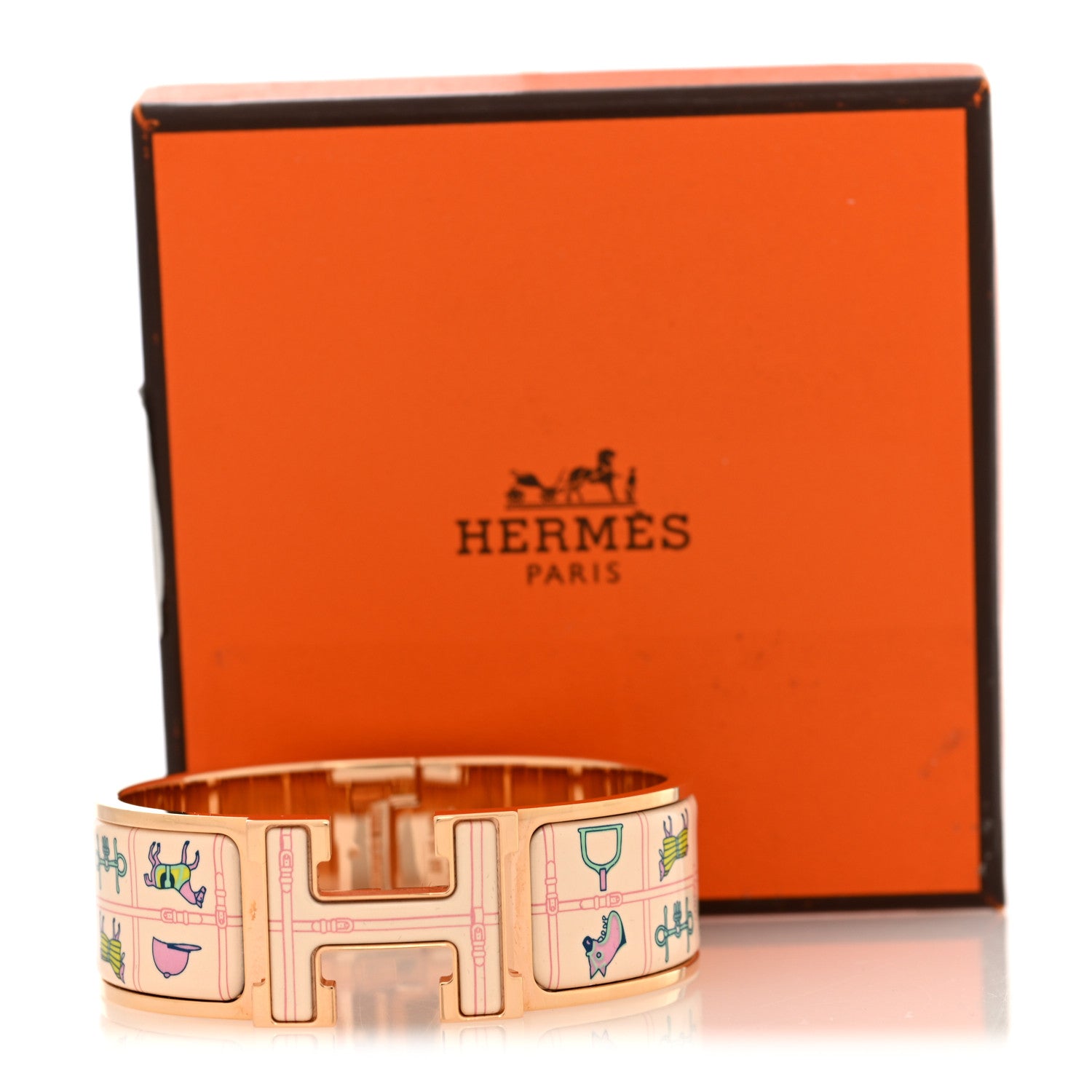 Enamel Couvertures et Tenues de Jour Wide Clic Clac H Bracelet PM Pannacotta