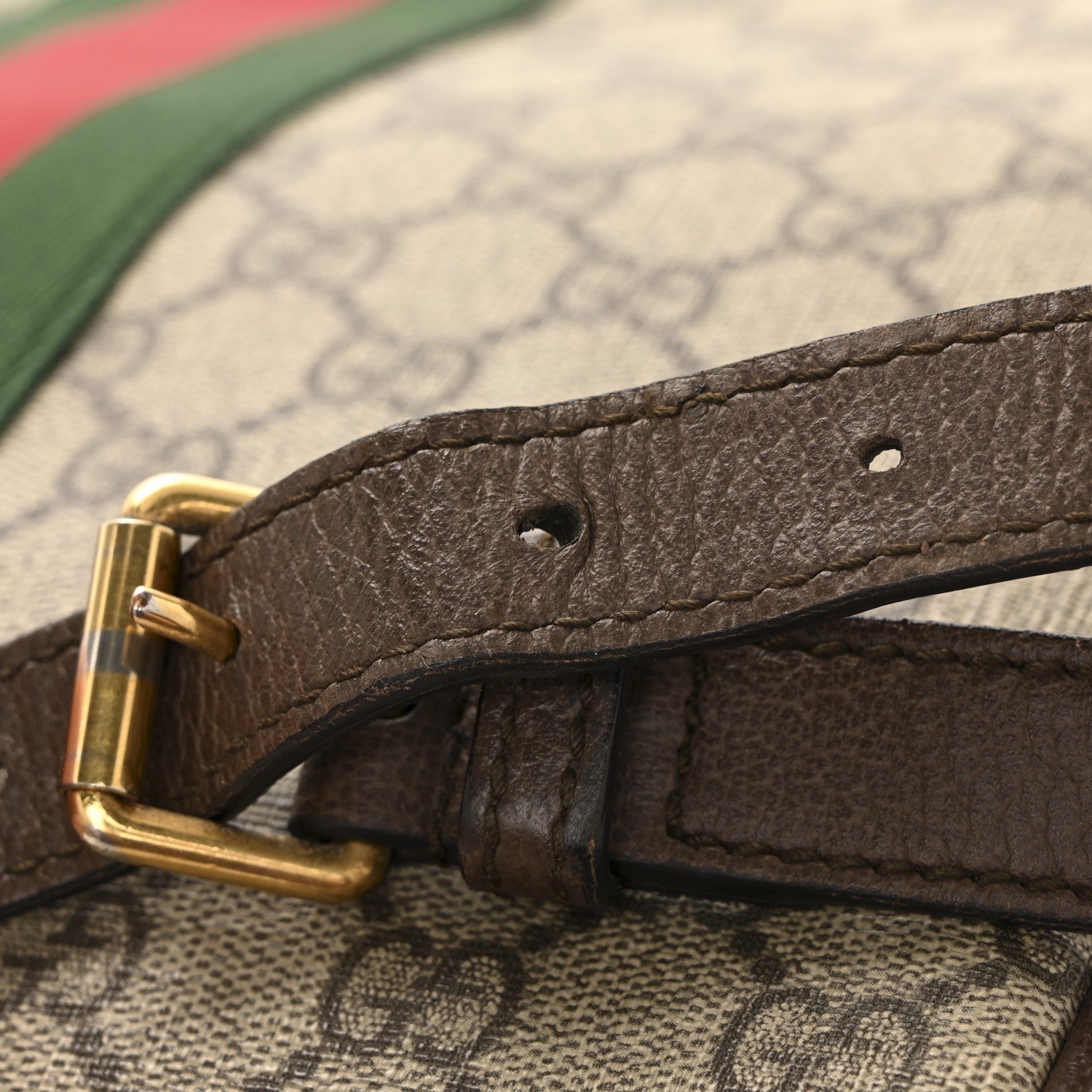 GG Supreme Monogram Web Medium Ophidia Messenger Bag Brown