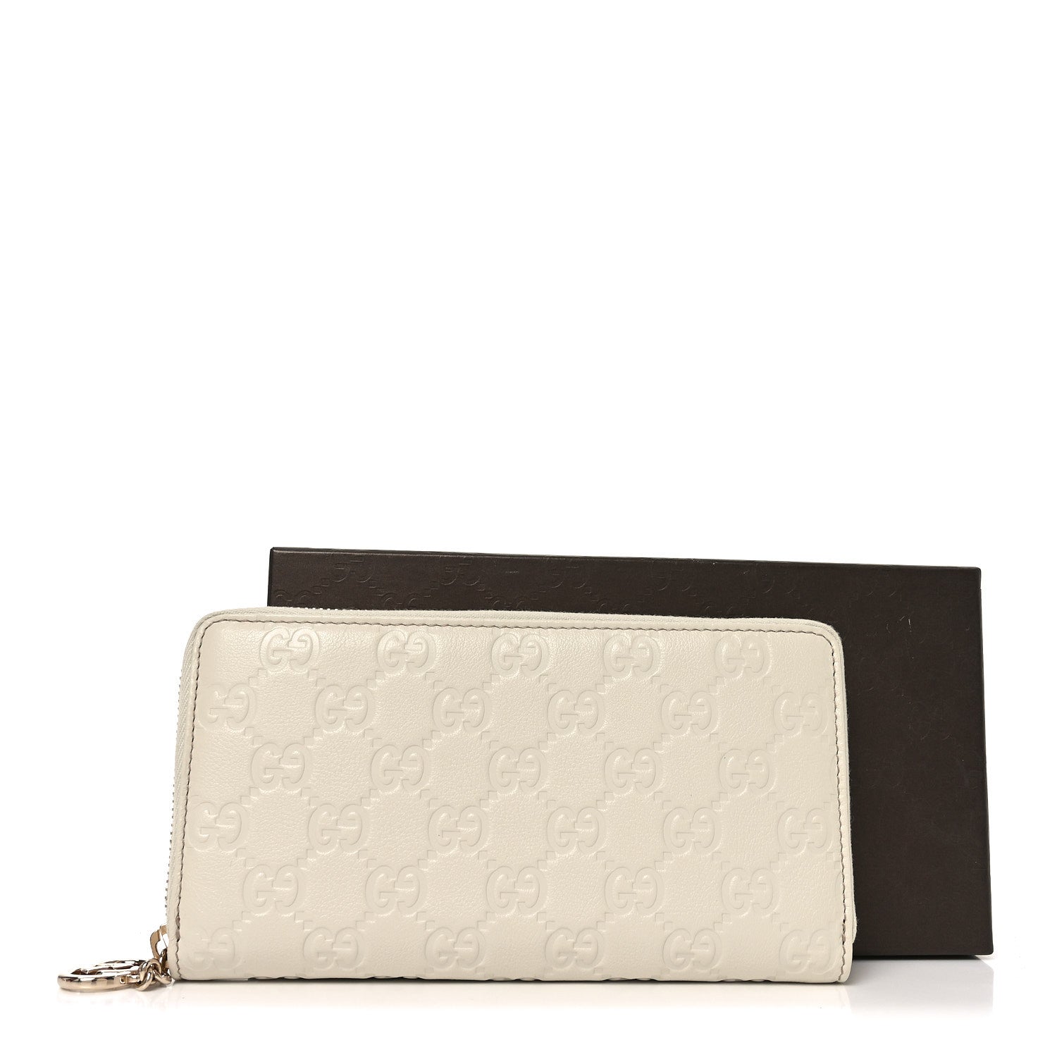 Guccissima GG Pierce Zip Around Wallet White