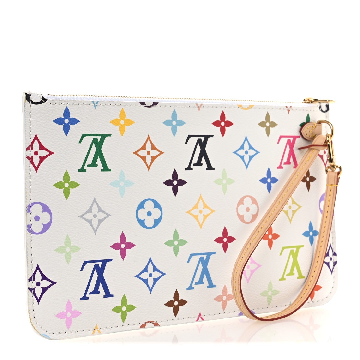 LV X TM Monogram Multicolor Neverfull MM Pochette White