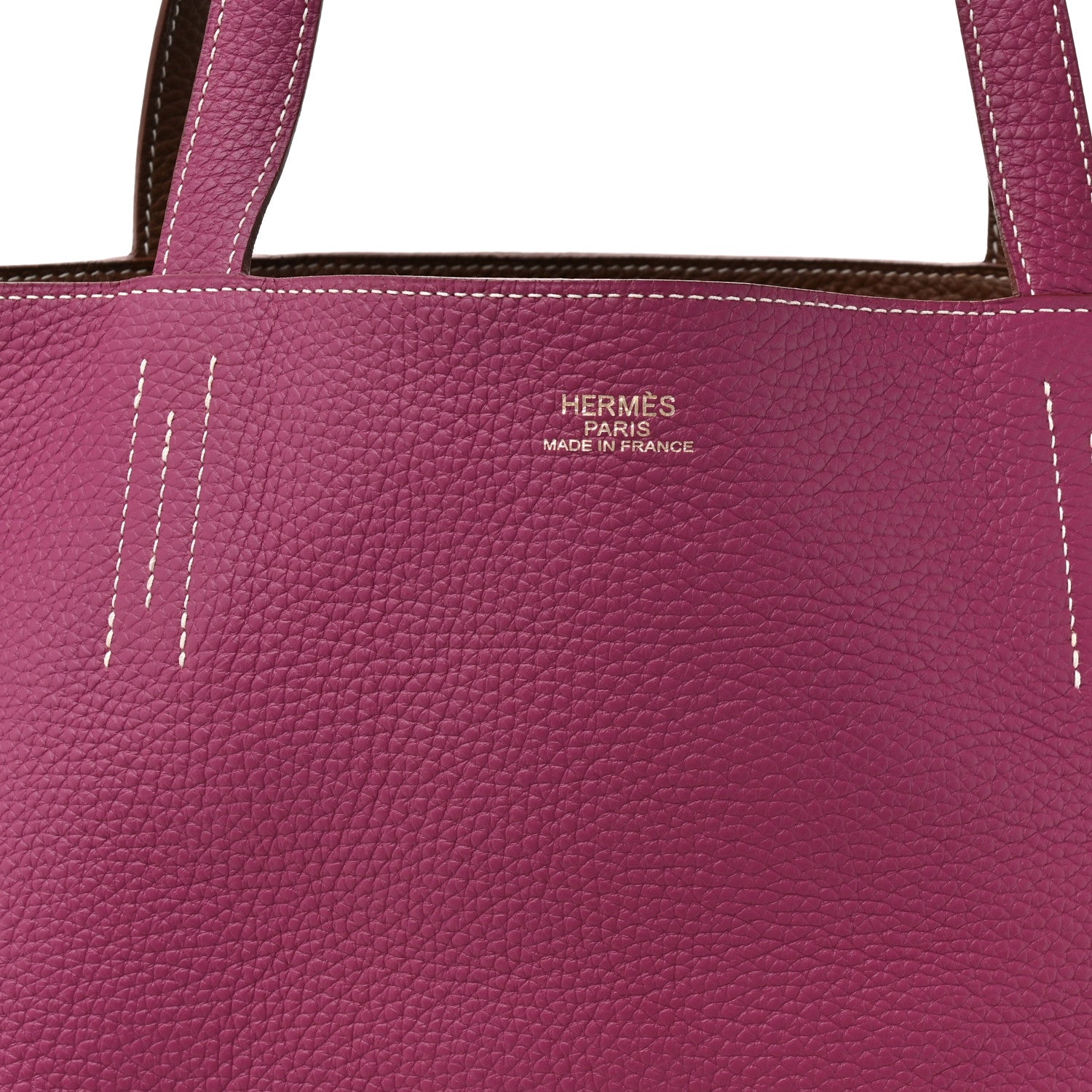 Taurillon Clemence Double Sens 36 Reversible Tote Marron Tosca