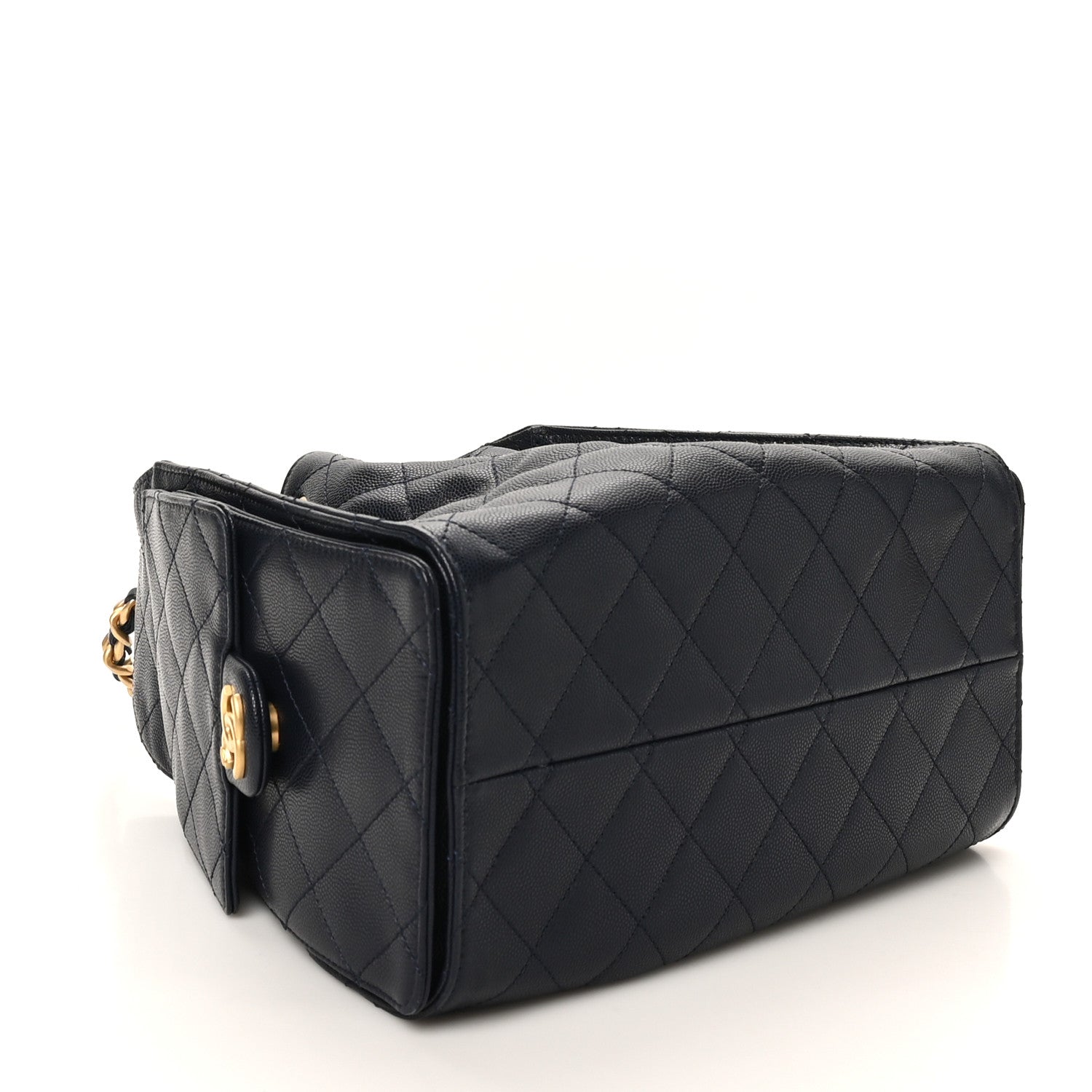 Caviar Quilted Small Chanel 25 Handbag Dark Navy