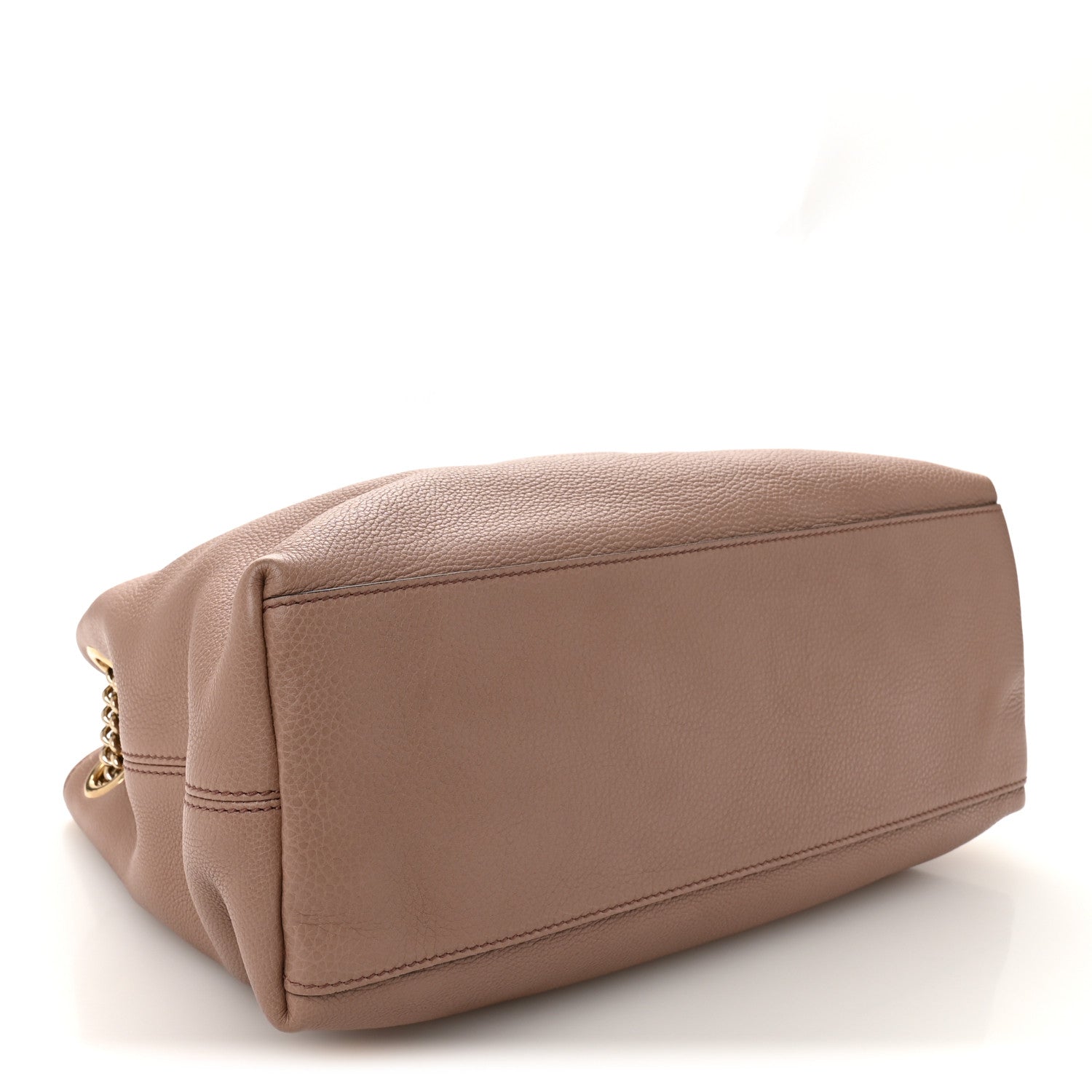 Pebbled Calfskin Medium Soho Chain Shoulder Bag Camelia