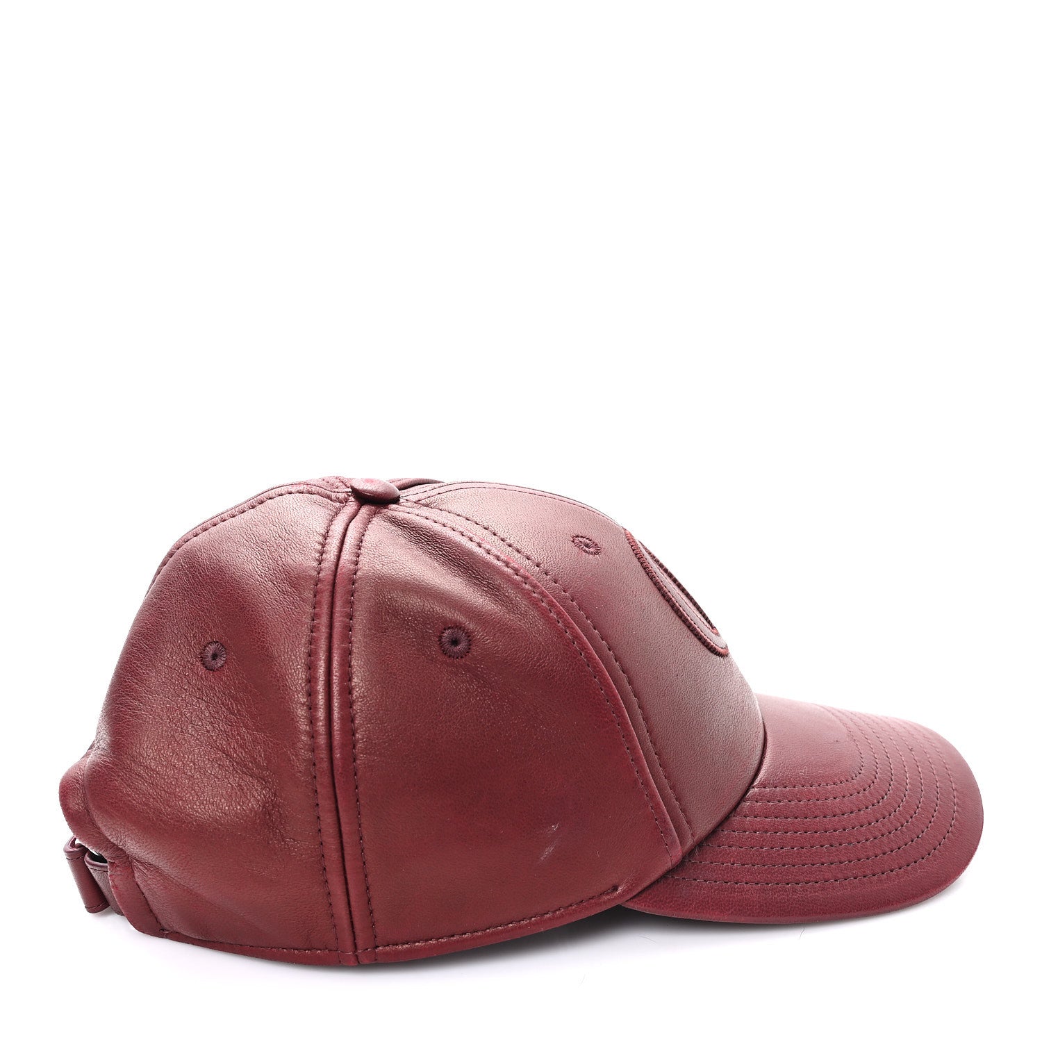Calfskin Interlocking G Baseball Hat S Bordeaux
