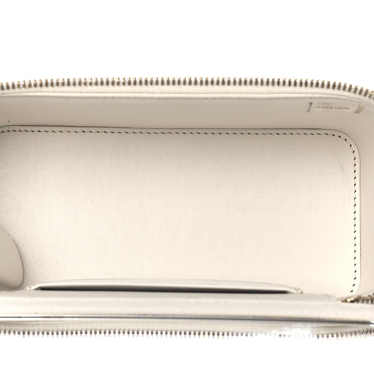 Caviar Quilted Small Vanity Case With Chain White