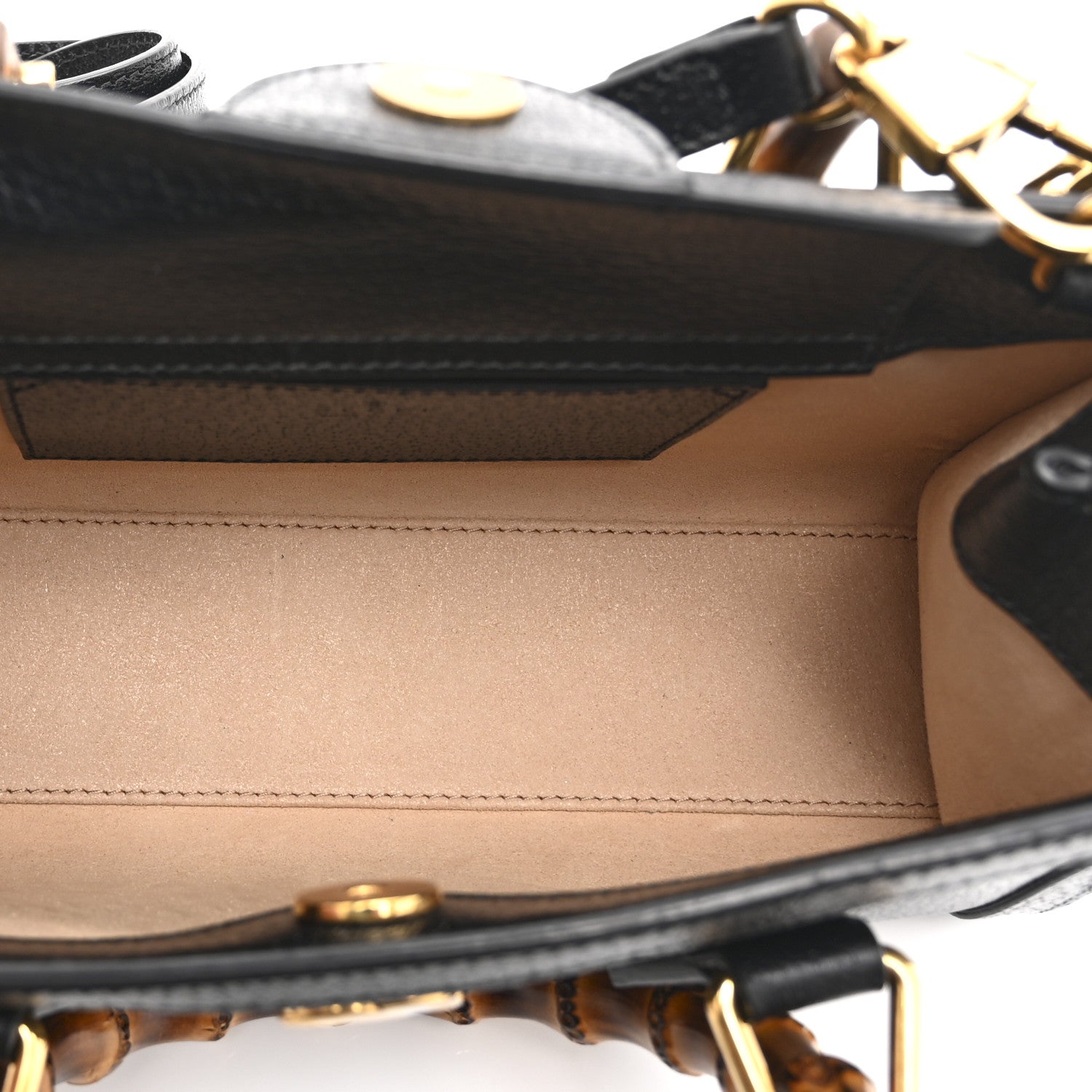 Textured Dollar Calfskin Web Small Diana Shoulder Bag  Black