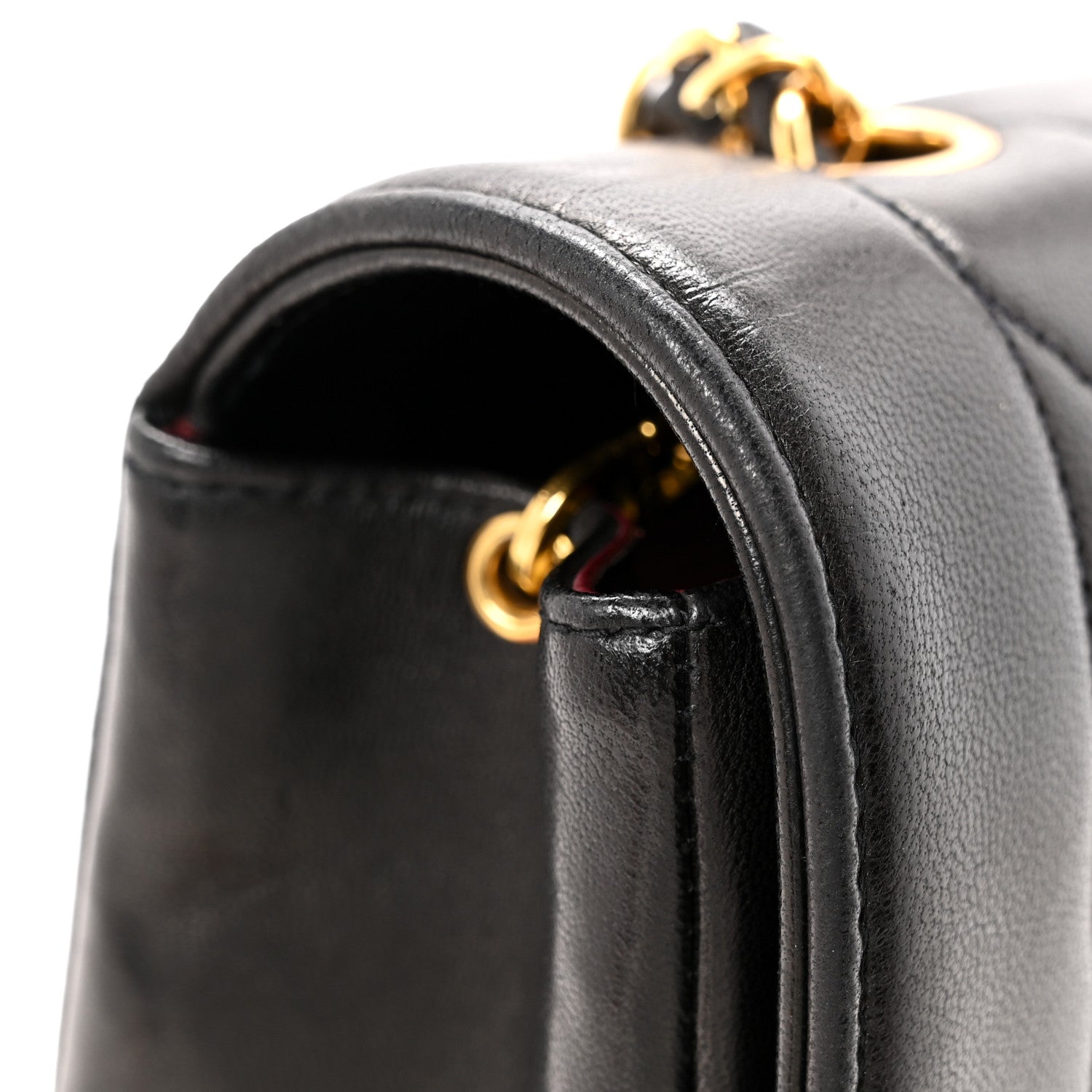 Lambskin Quilted Medium Single Flap Black