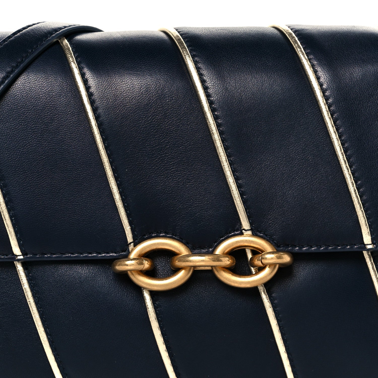 Lambskin Quilted Le Maillon Satchel Marine