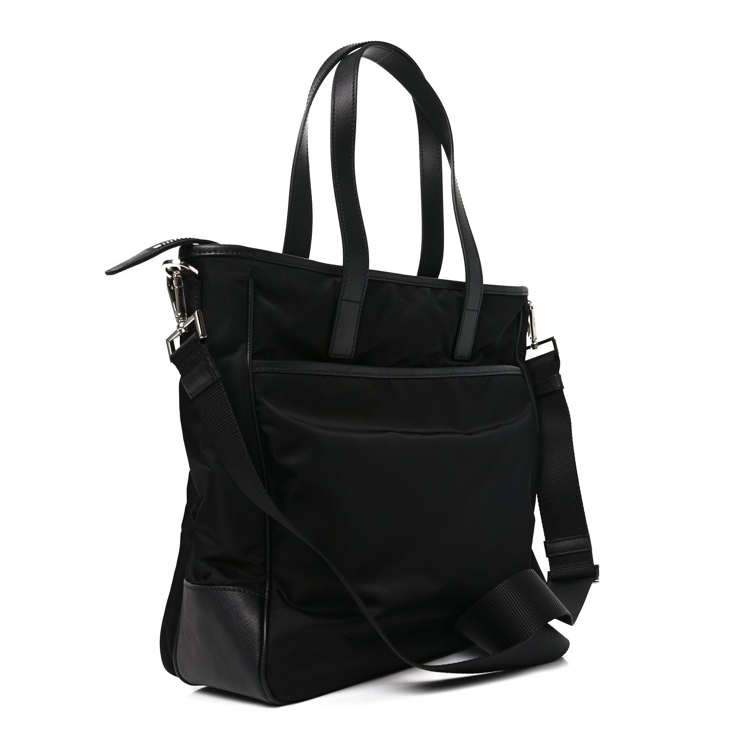 Tessuto Nylon Saffiano Tote Black
