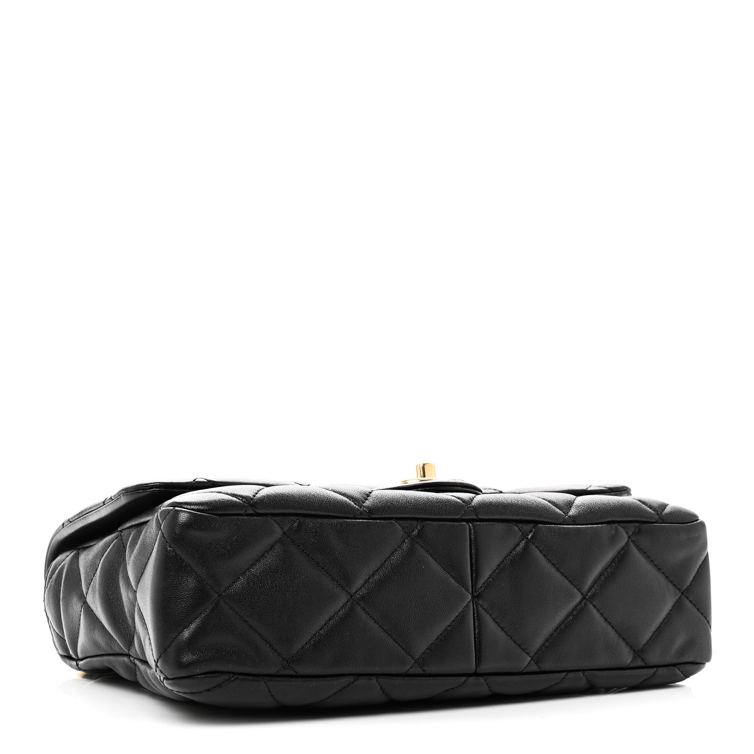 Lambskin Quilted Large CC Funky Town Flap Black