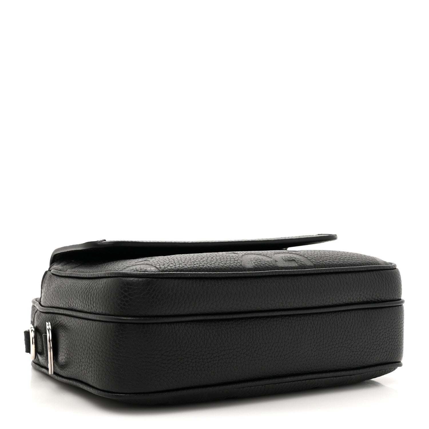 Piuma Calfskin Jumbo GG Embossed Small Messenger Bag Black