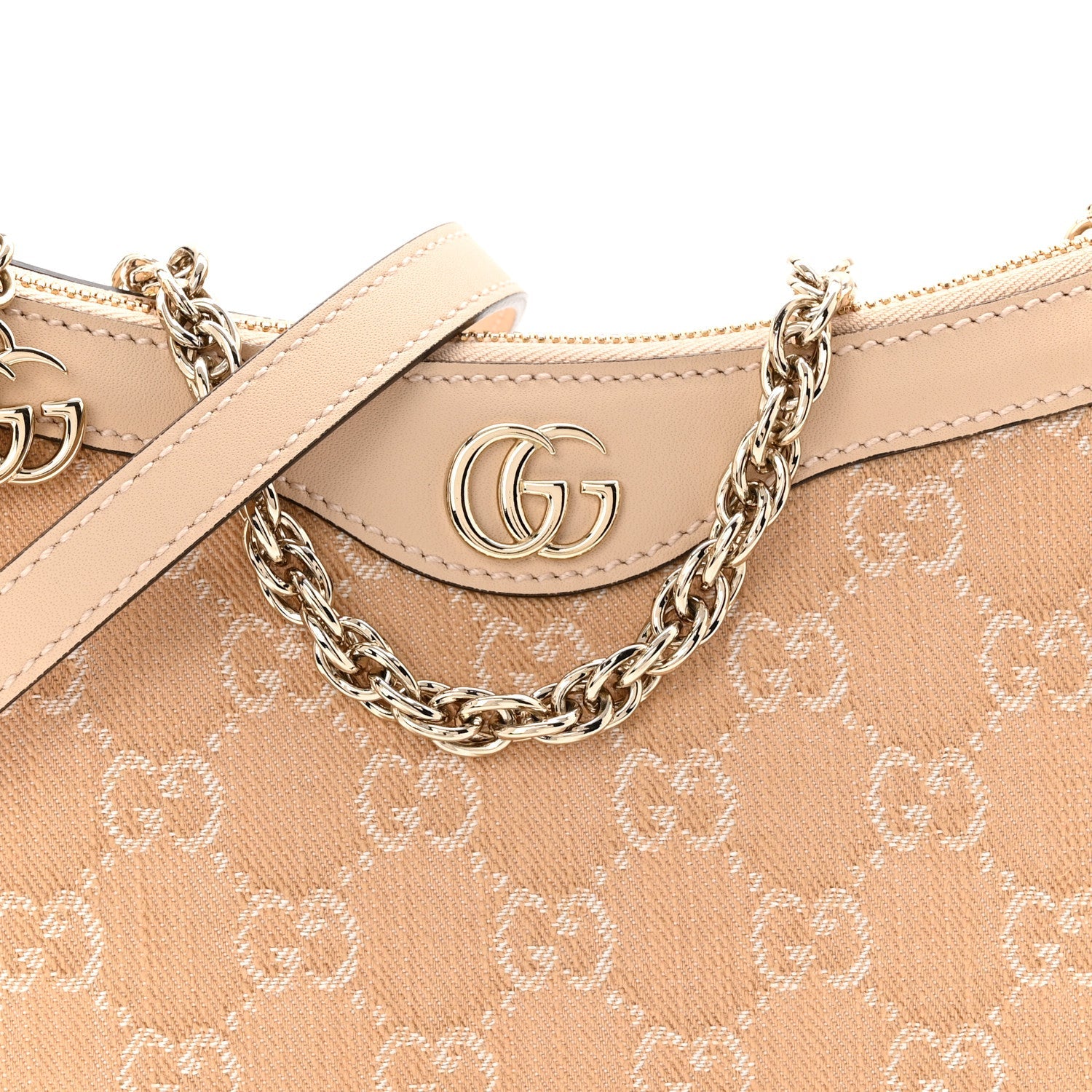 Denim GG Monogram Calfskin Small Shoulder Bag Souffle Rose