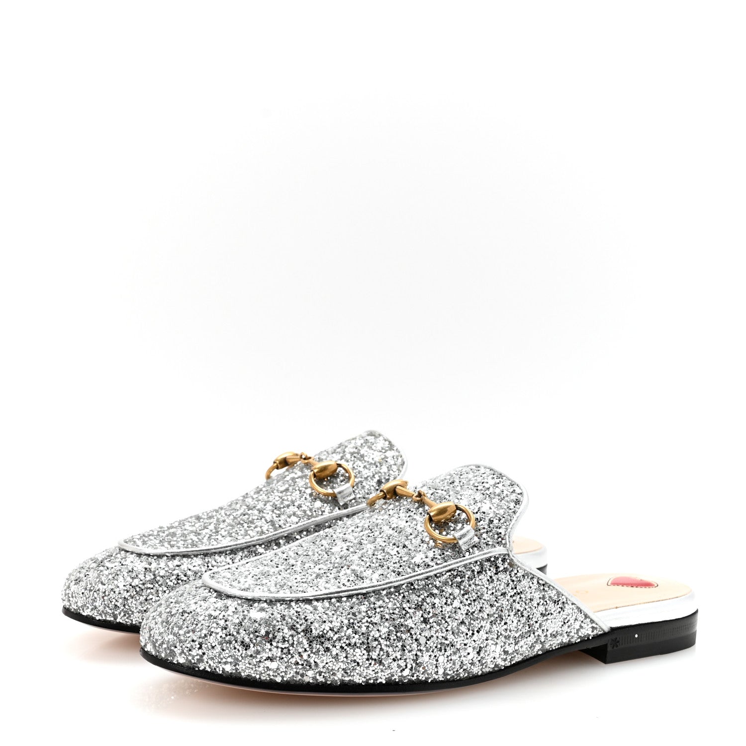 Glitter Womens Princetown Slippers 36 Silver