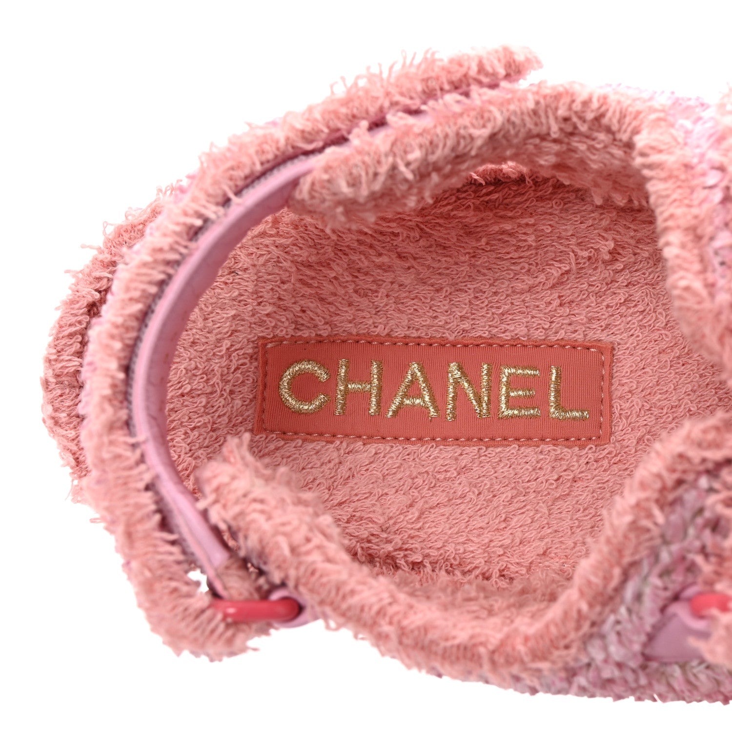 Fabric Terry Cloth Velcro Dad Platform Sandals 37 Light Pink Multicolor