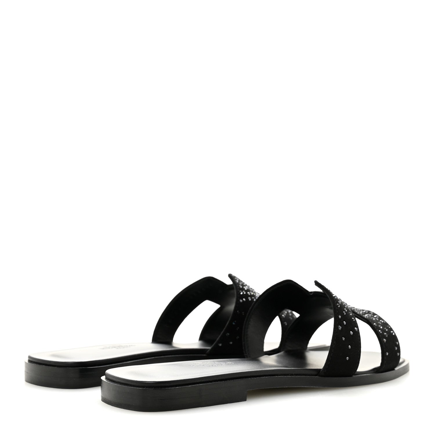 Suede Crystal Embellished Oran Sandals 37.5 Black