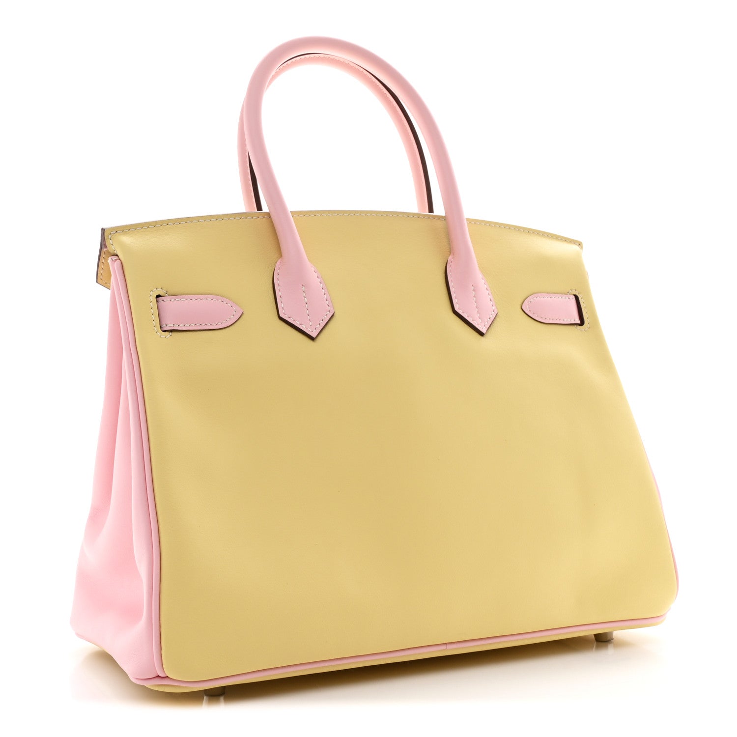 Swift Horseshoe Bi-Color Birkin 30 Jaune Poussin Rose Sakura