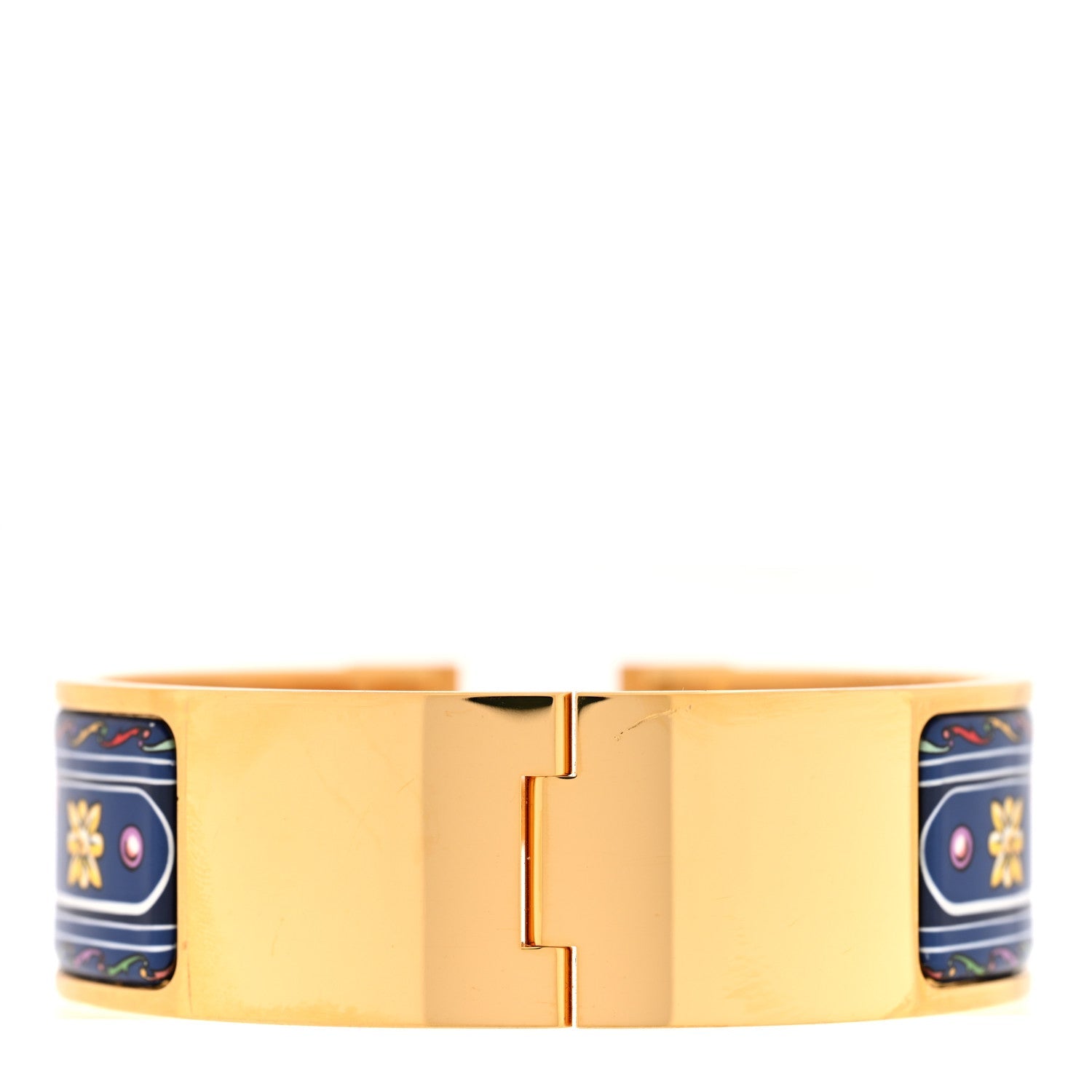 Enamel Printed Wide Les Voitures Nouvelles Clic Clac H Bracelet GM Indigo Multicolor