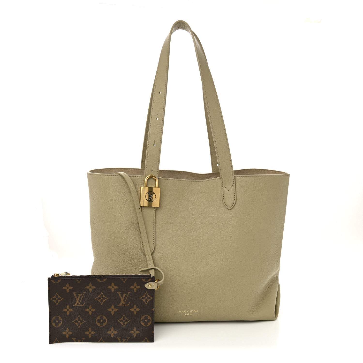 Grained Calfskin Low Key Cabas MM Clay