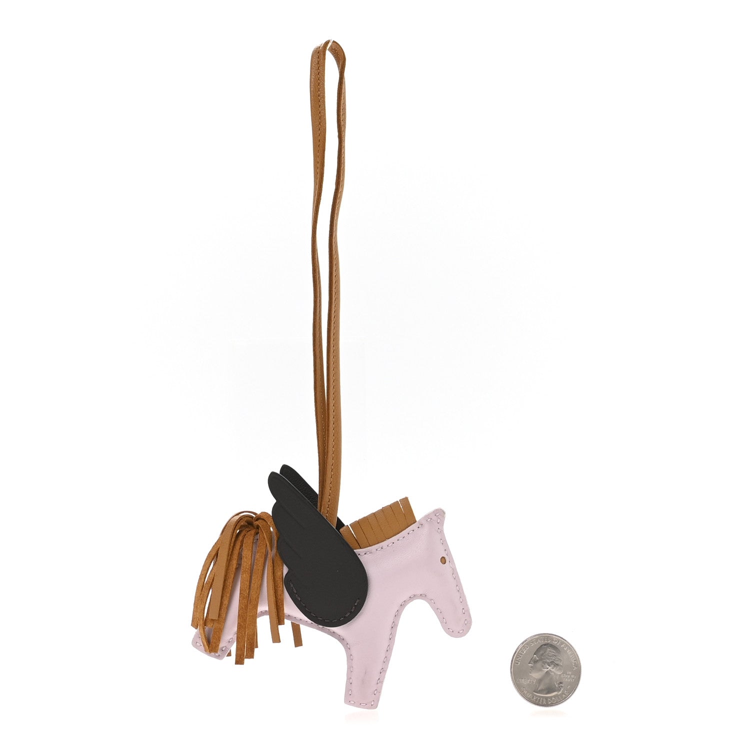 Milo Lambskin Grigri Rodeo Pegase Horse Bag Charm PM Mauve Pale Sesame Ebene