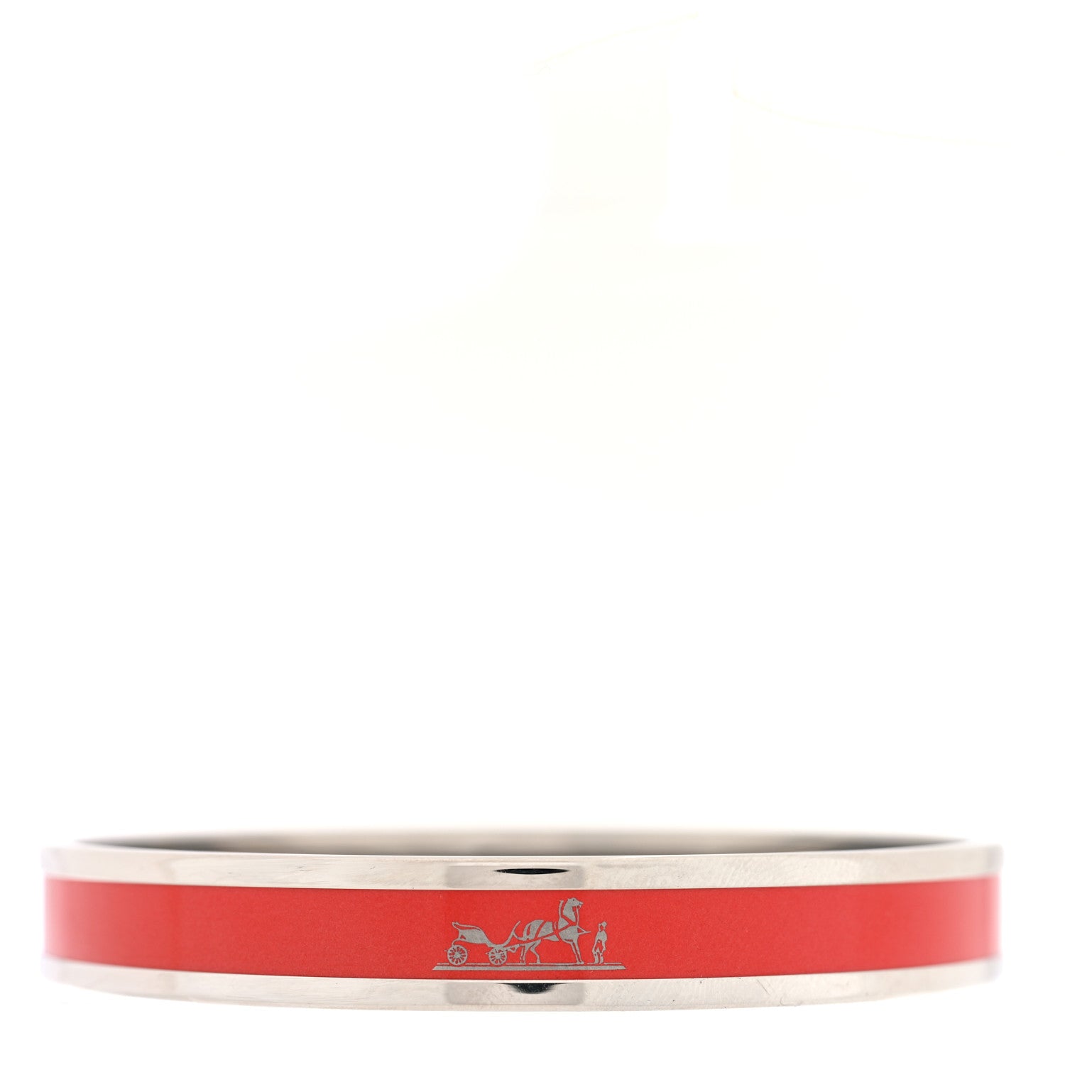 Enamel Printed Narrow Caleche Bracelet 65 Rouge H