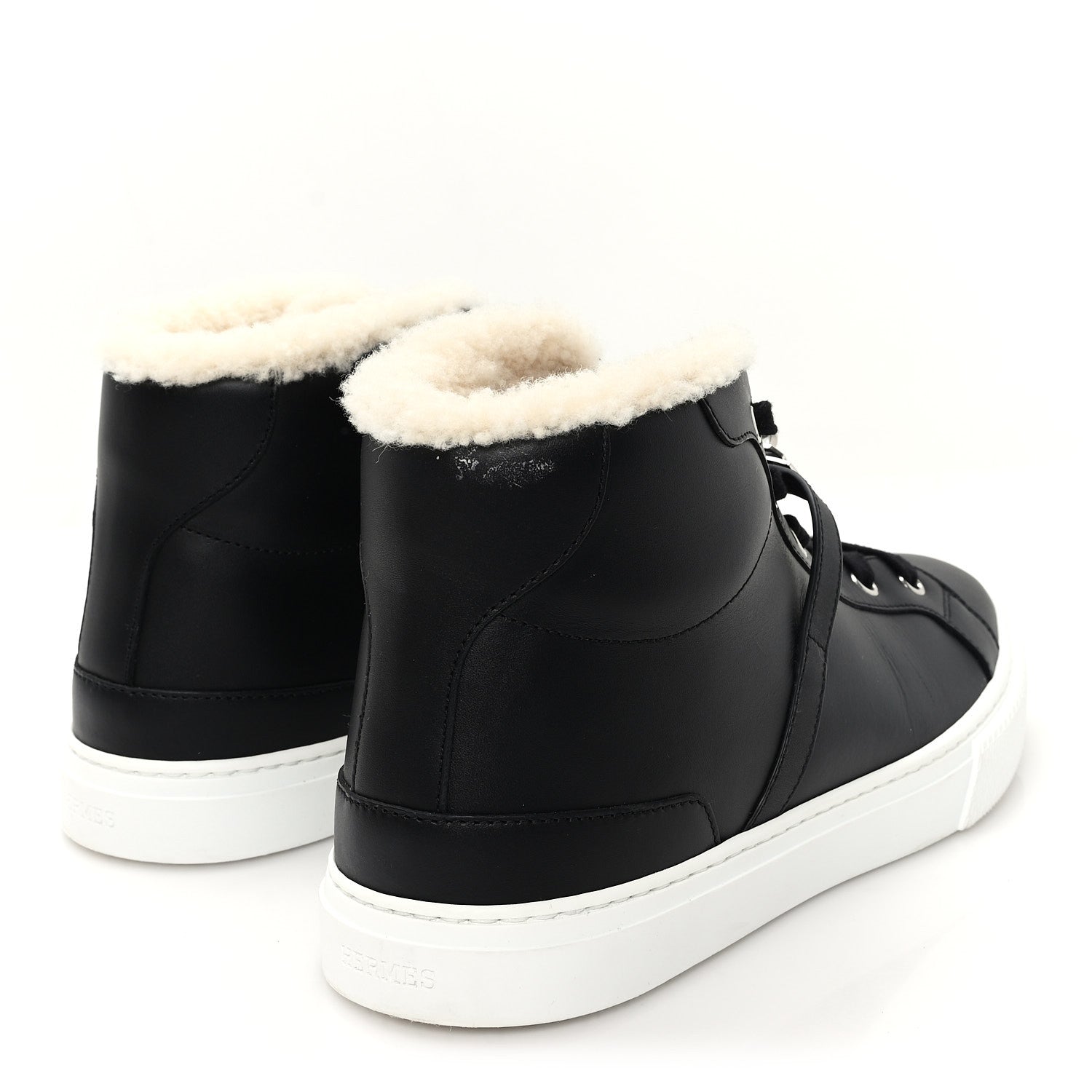 Calfskin Woolskin Daydream Sneakers 39 Black Ecru