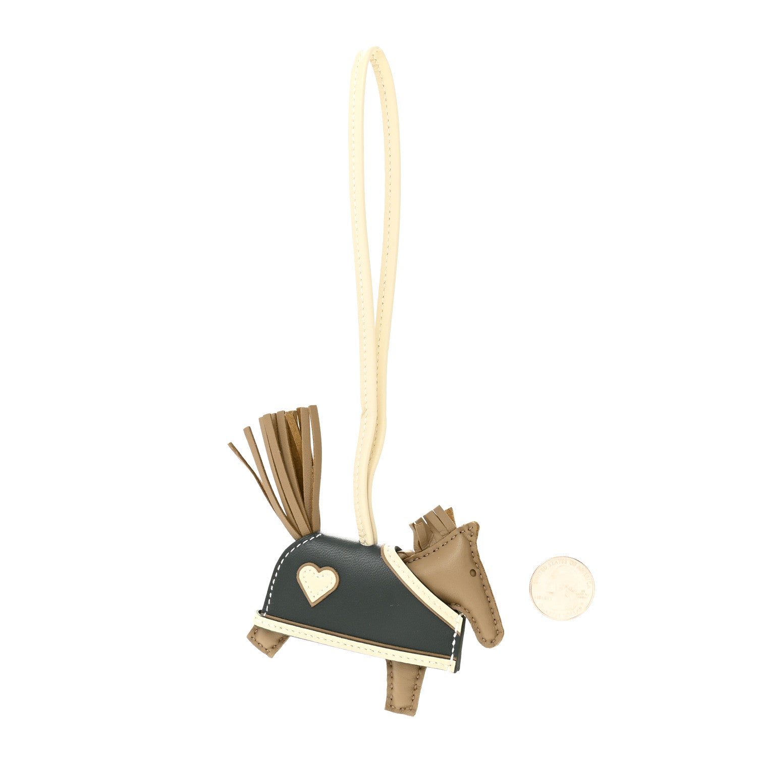 Milo Lambskin Grigri Rodeo Robeo Coeur Bag Charm PM Beige Marfa Craie Vert Mangrove