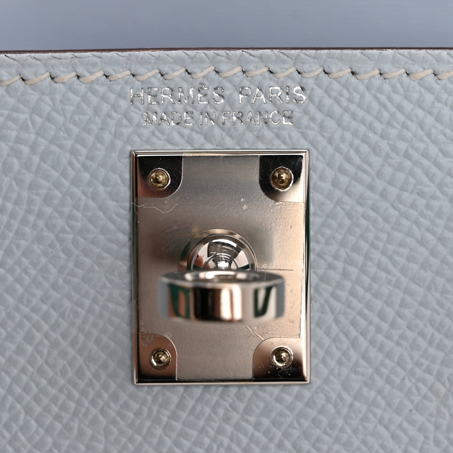 Epsom Mini Kelly Sellier 20 Bleu Brume Vert Jade Gold