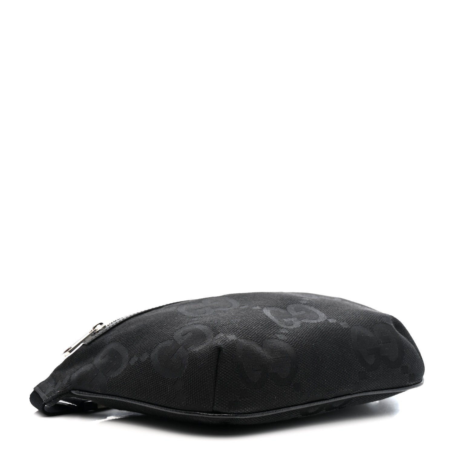 Monogram Jumbo GG Textured Dollar Calfskin Web Belt Bag Black