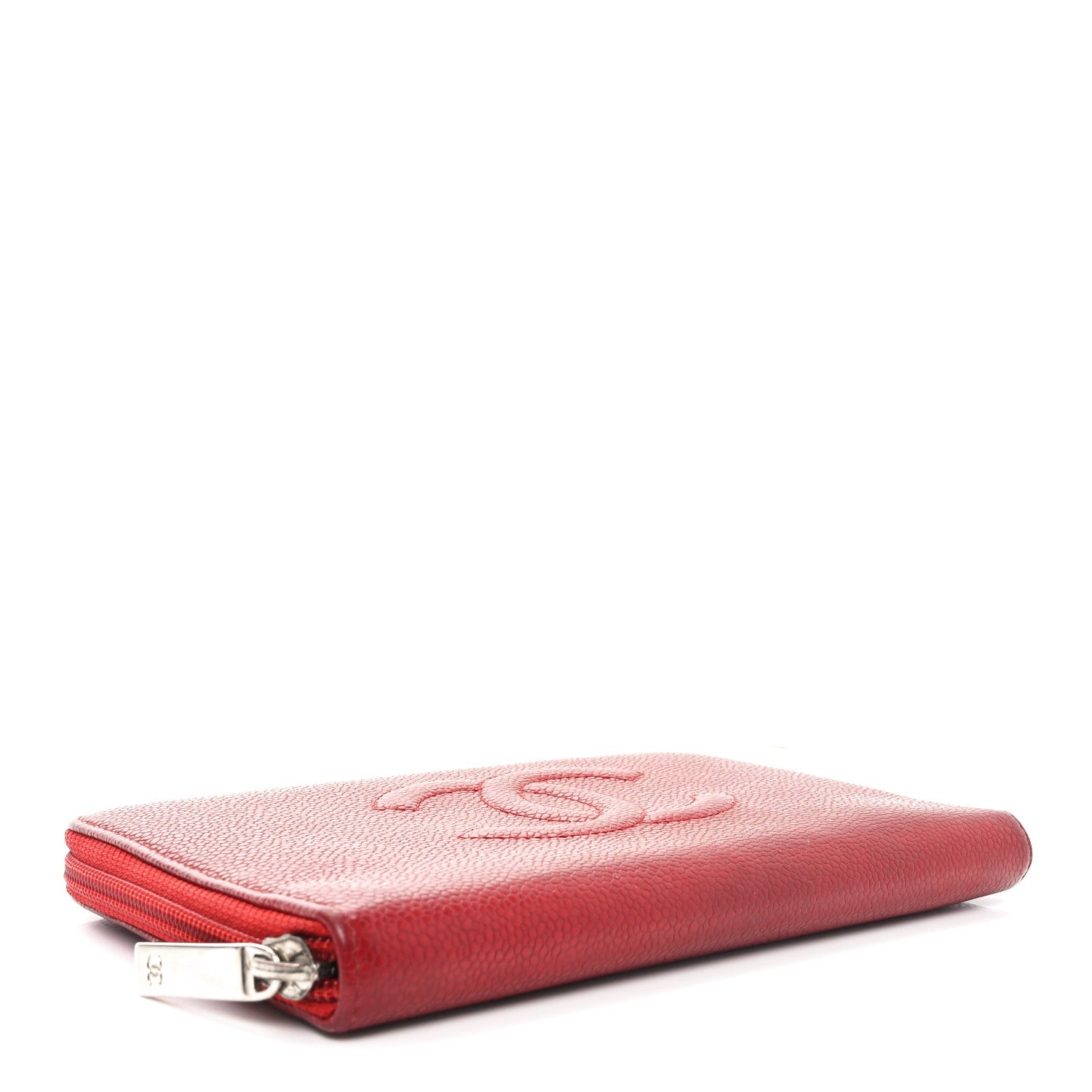 Caviar Large CC Timeless Zip Around Organizer Wallet Red