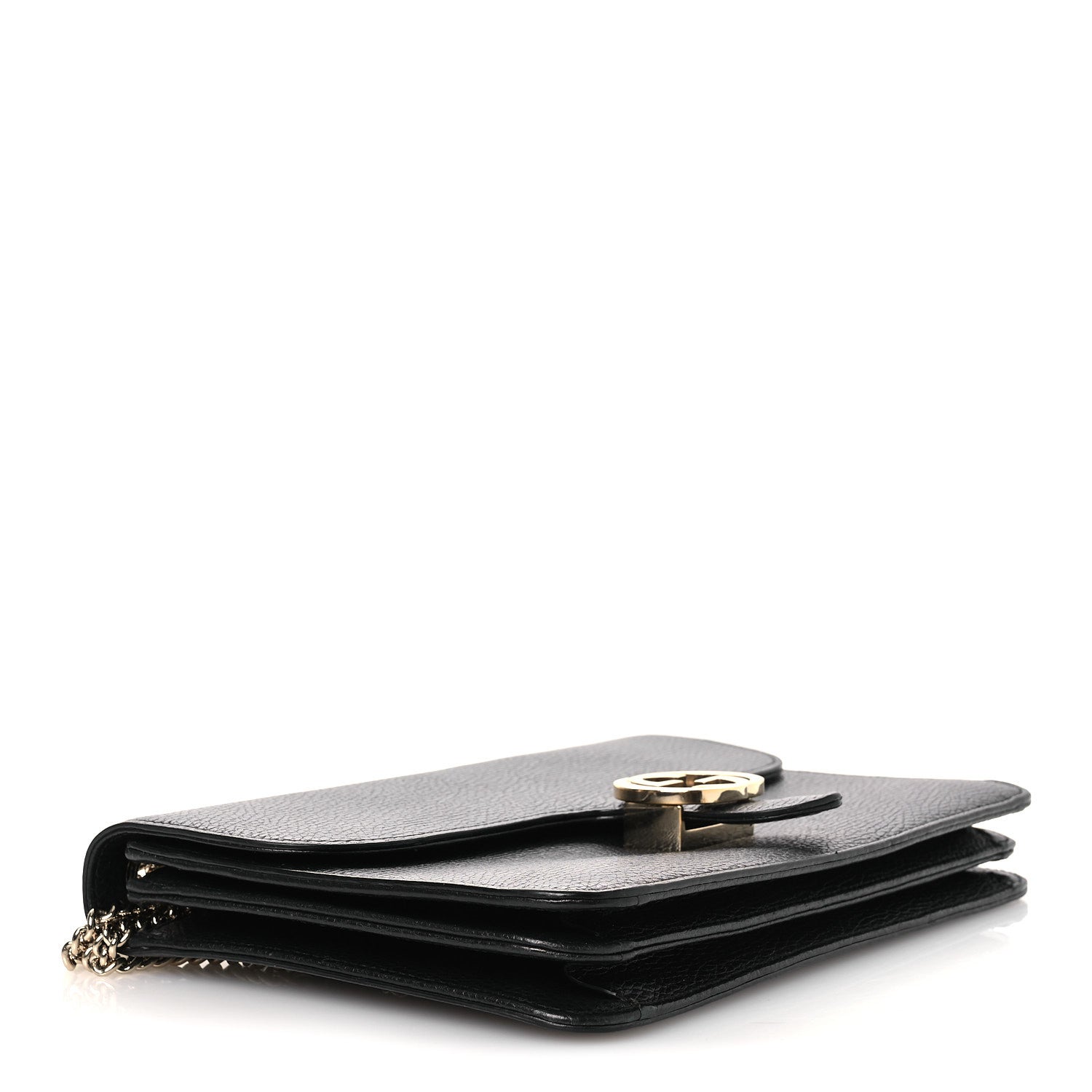 Dollar Calfskin Interlocking G Shoulder Bag Black