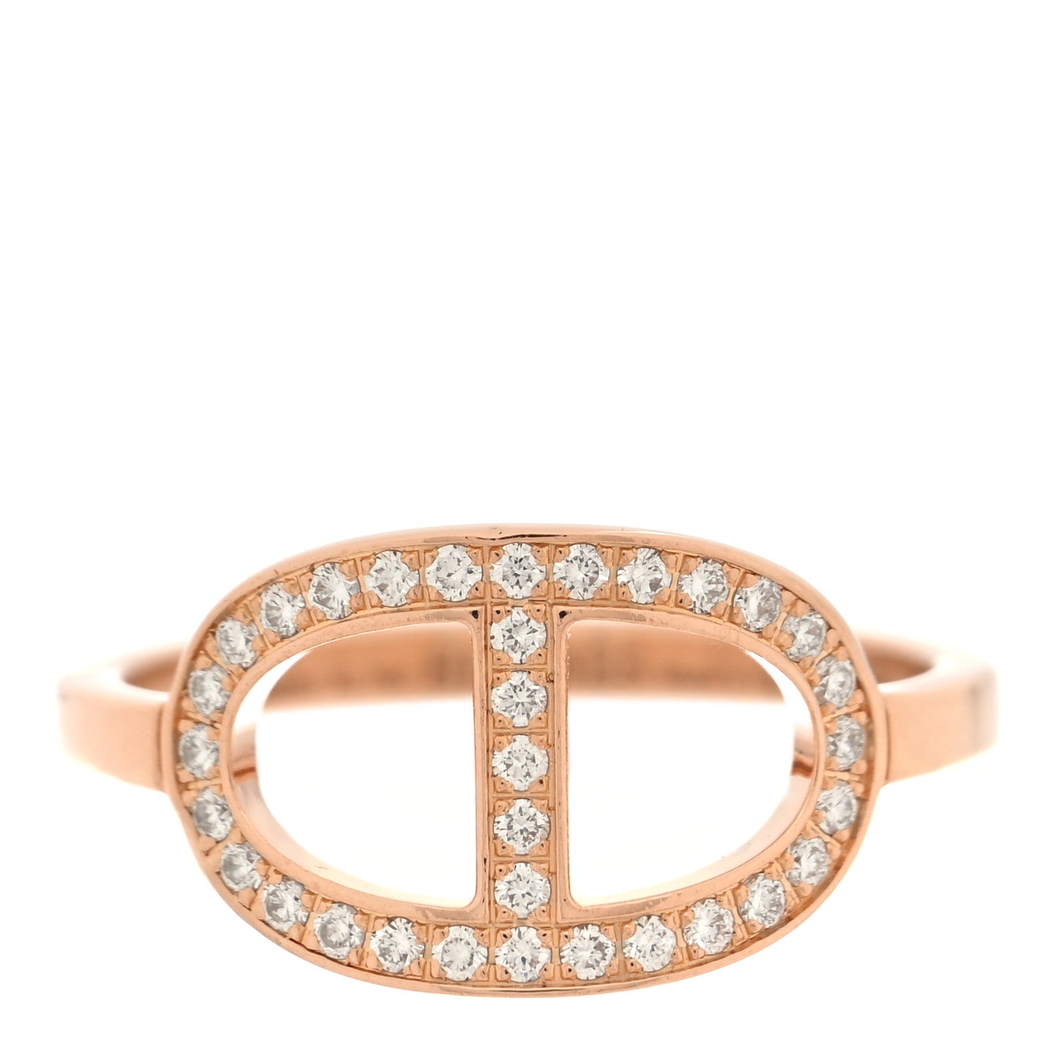 18K Rose Gold Diamond MM Chaine d'Ancre Contour Ring 54 6.75