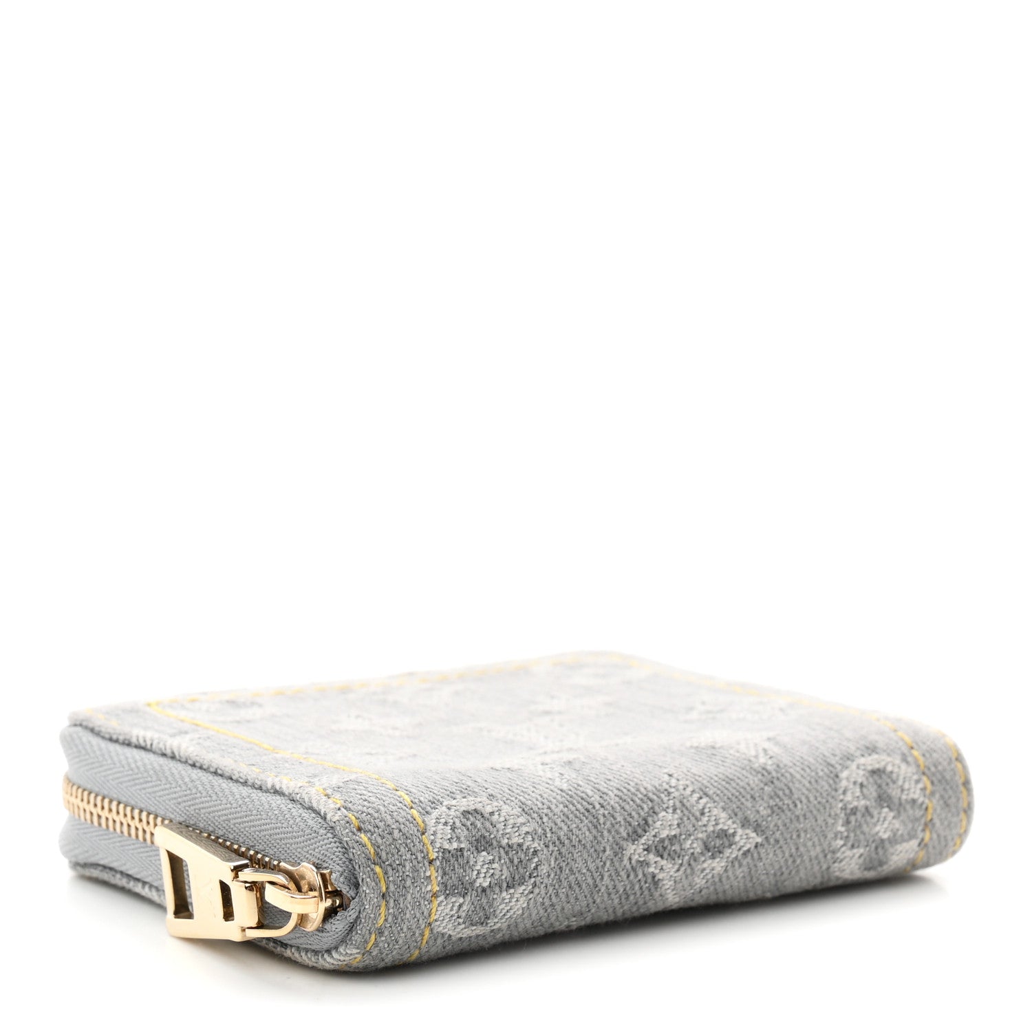 Denim Monogram Zippy Coin Purse Washed Gray