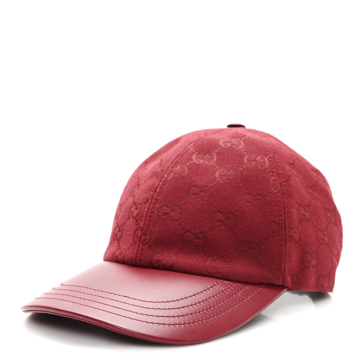 Calfskin New Canvas GG Monogram Baseball Hat L Bordeaux