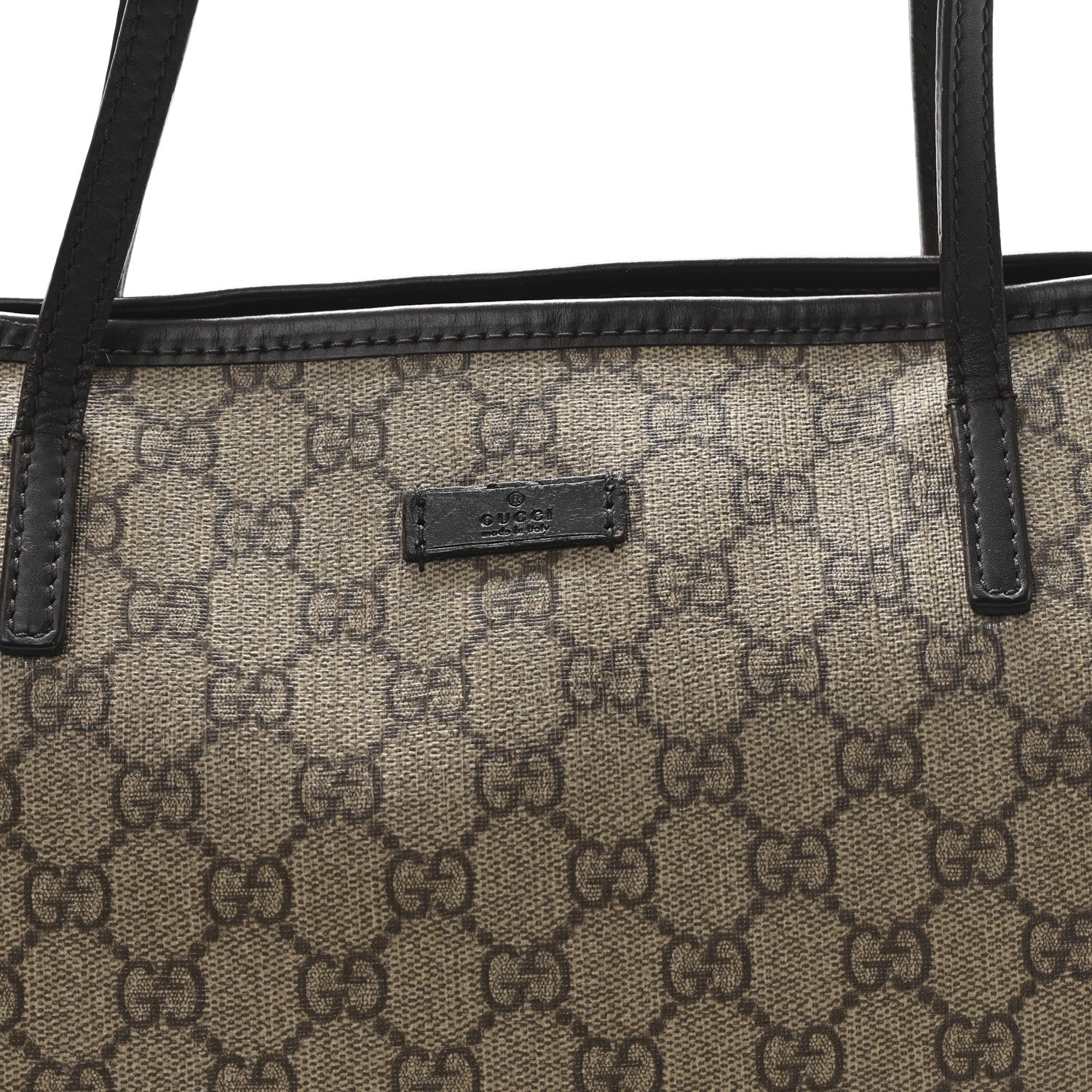 GG Supreme Monogram Medium Zippered Tote Dark Brown