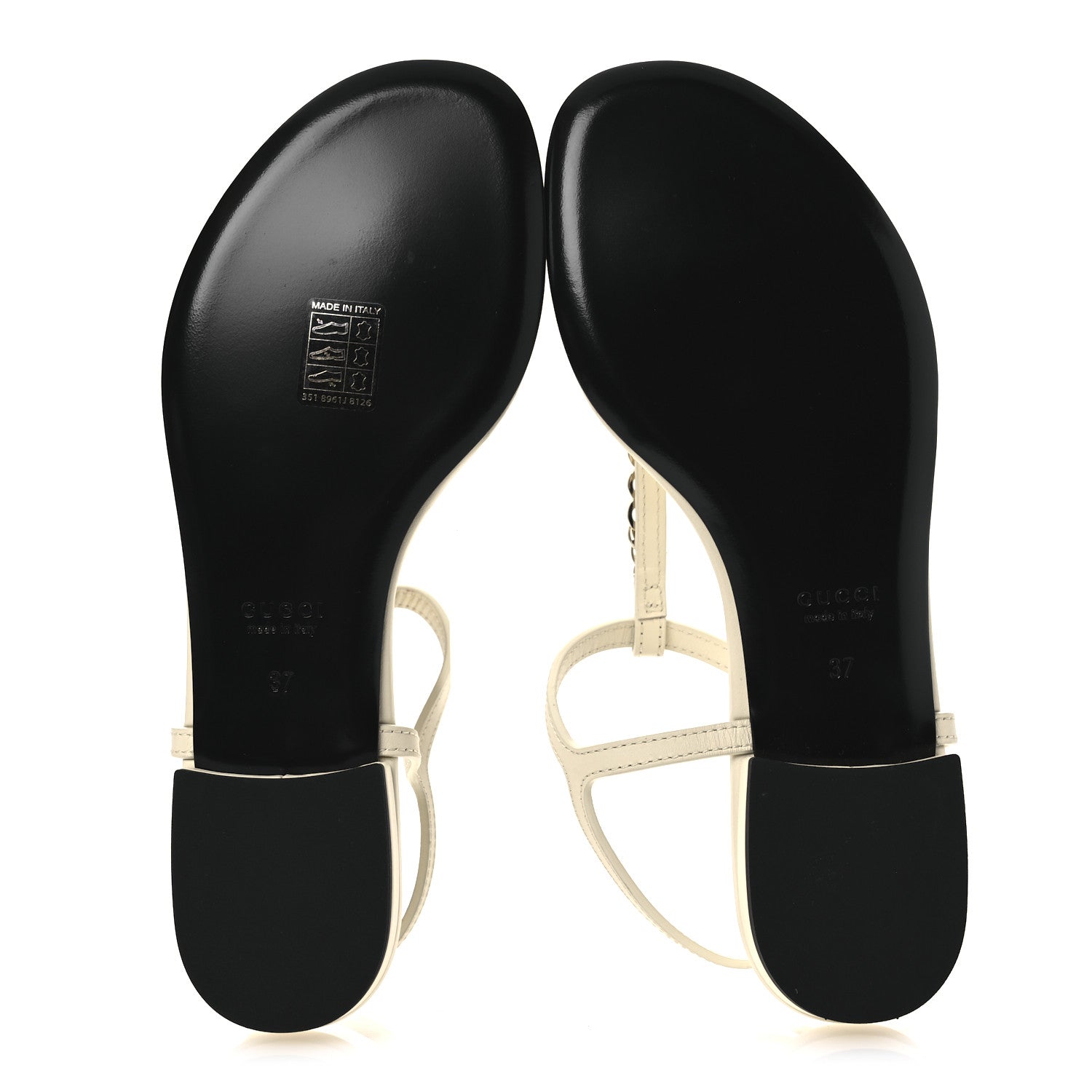 Sierra Calfskin Signoria Thong Sandals 37 New Ivoire