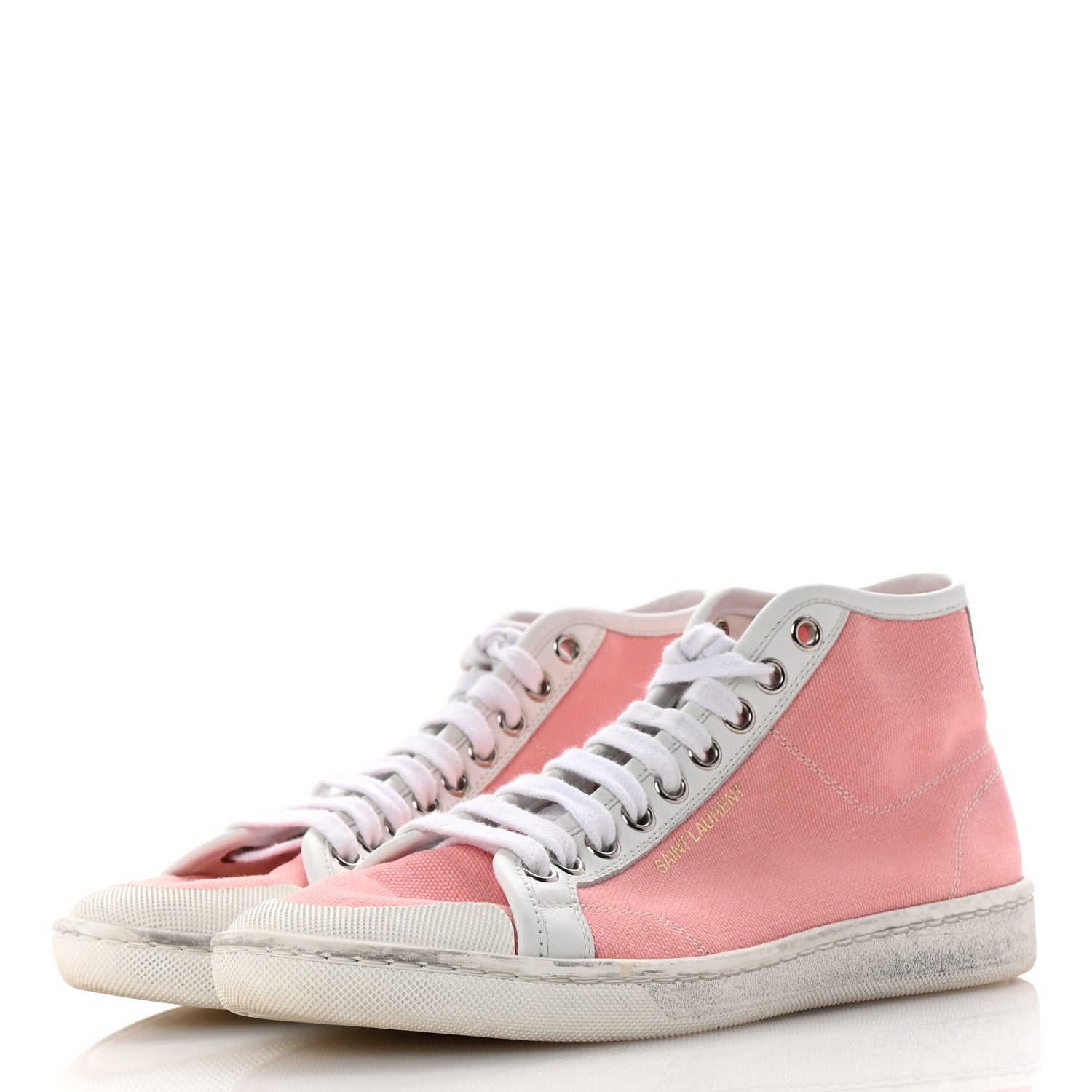 Canvas Elba Court Classic SL/39 Mid Top Sneakers 35.5 Pink White