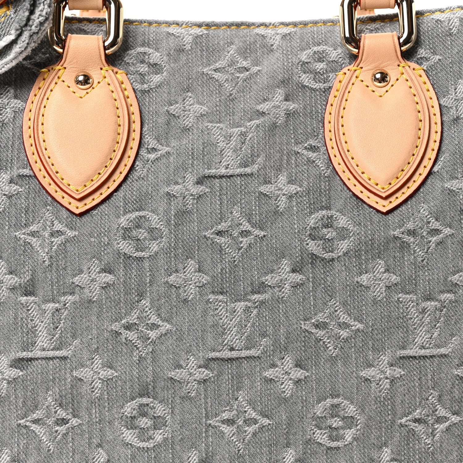 Monogram Denim Onthego MM Washed Gray