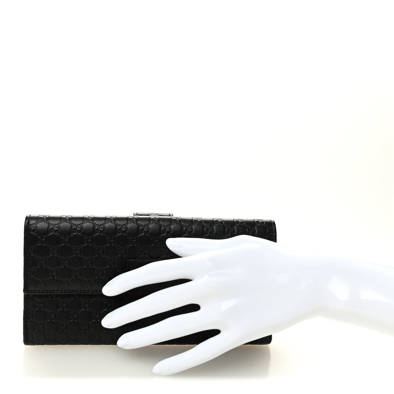 Microguccissima Continental Flap Wallet Black