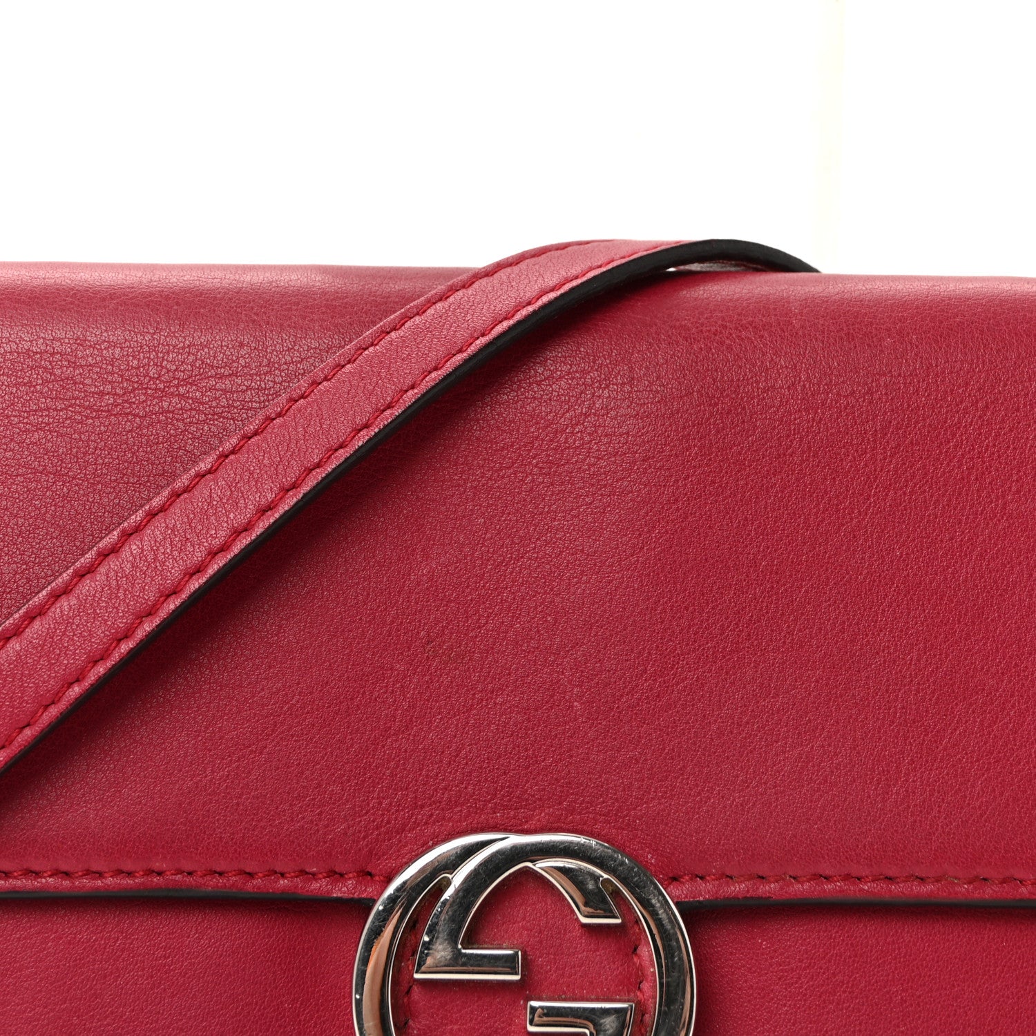 Calfskin Icon Wallet Dark Pink