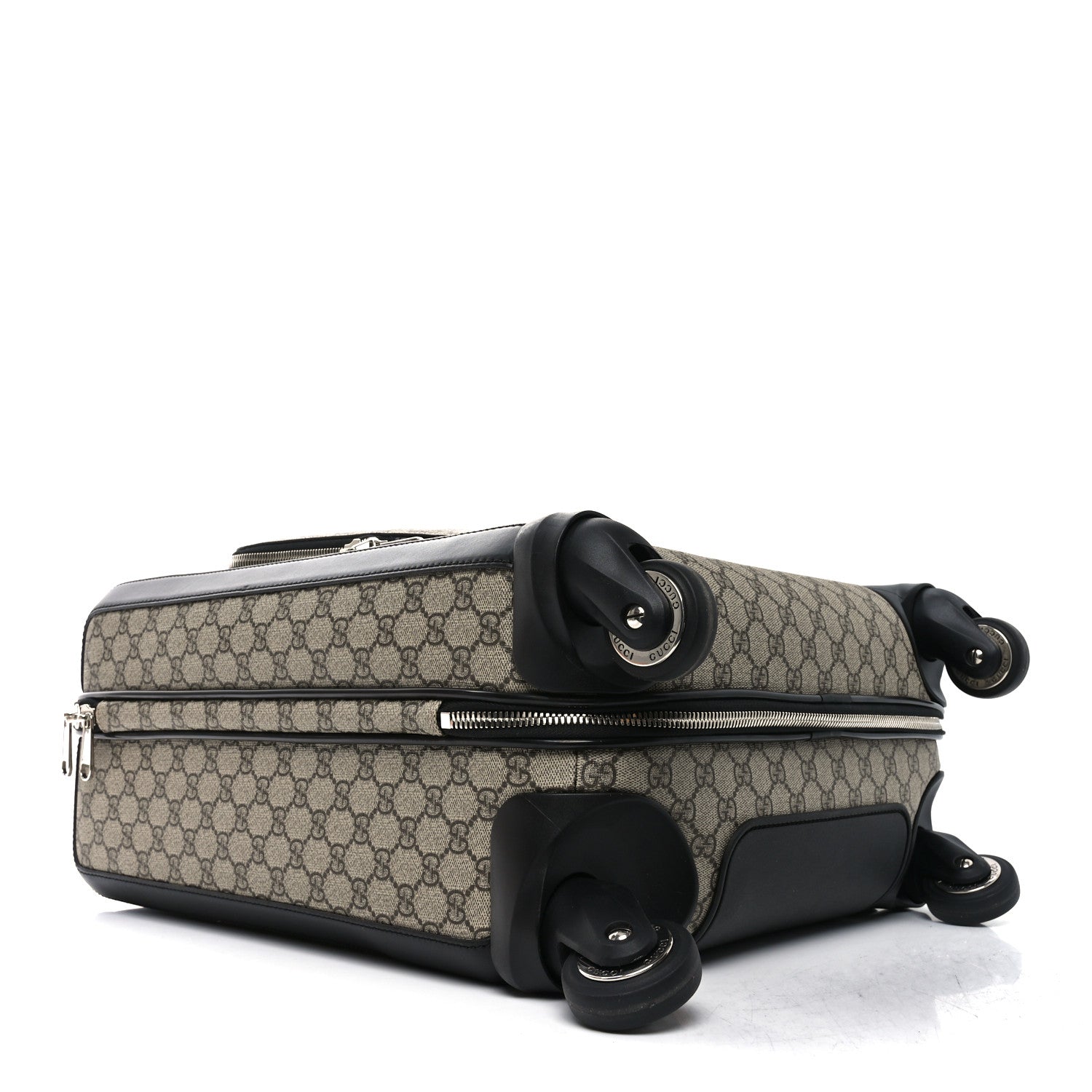 GG Supreme Monogram Calfskin Carry On Trolley Beige Ebony Black