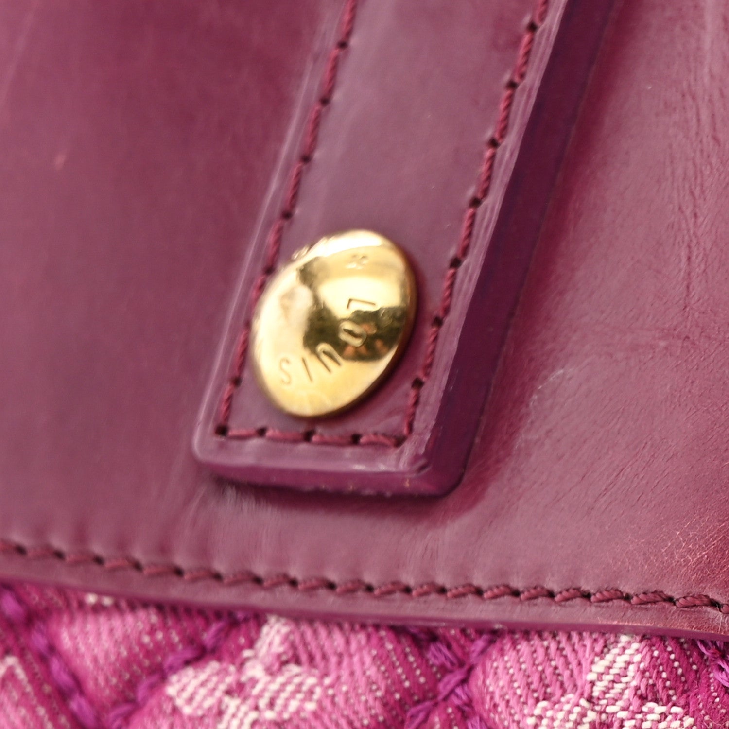 Monogram Denim Quilted Linda Fuchsia