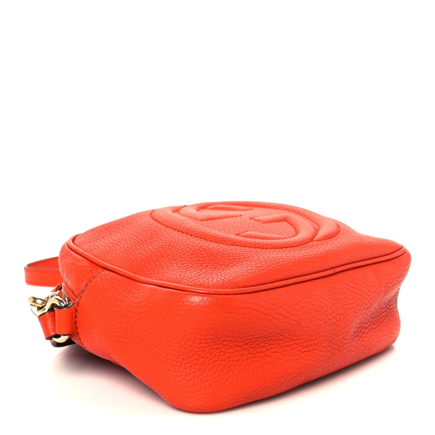 Pebbled Calfskin Small Soho Disco Bag Sun Orange