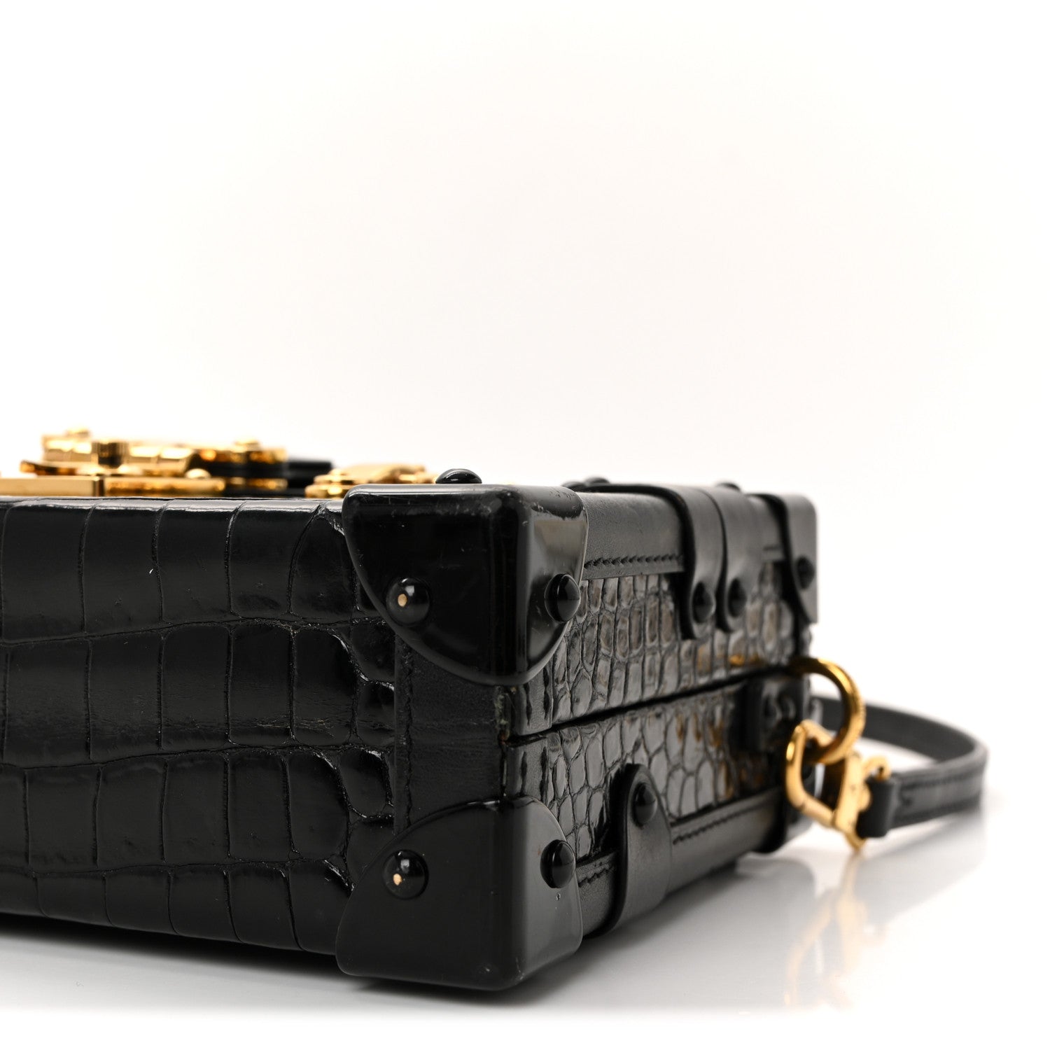 Crocodile Petite Malle Black