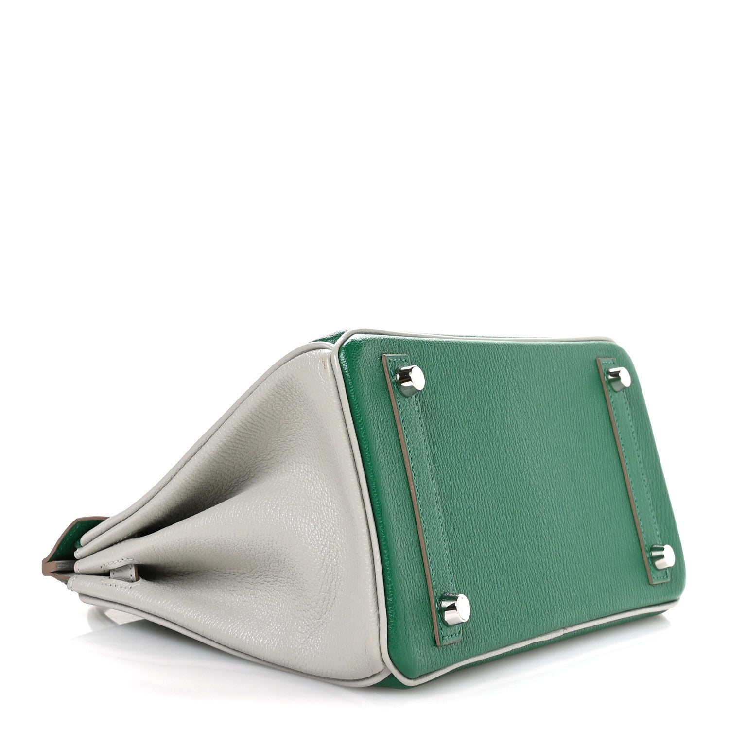 Chevre Mysore Horseshoe Birkin 25 Vert Vertigo Gris Perle