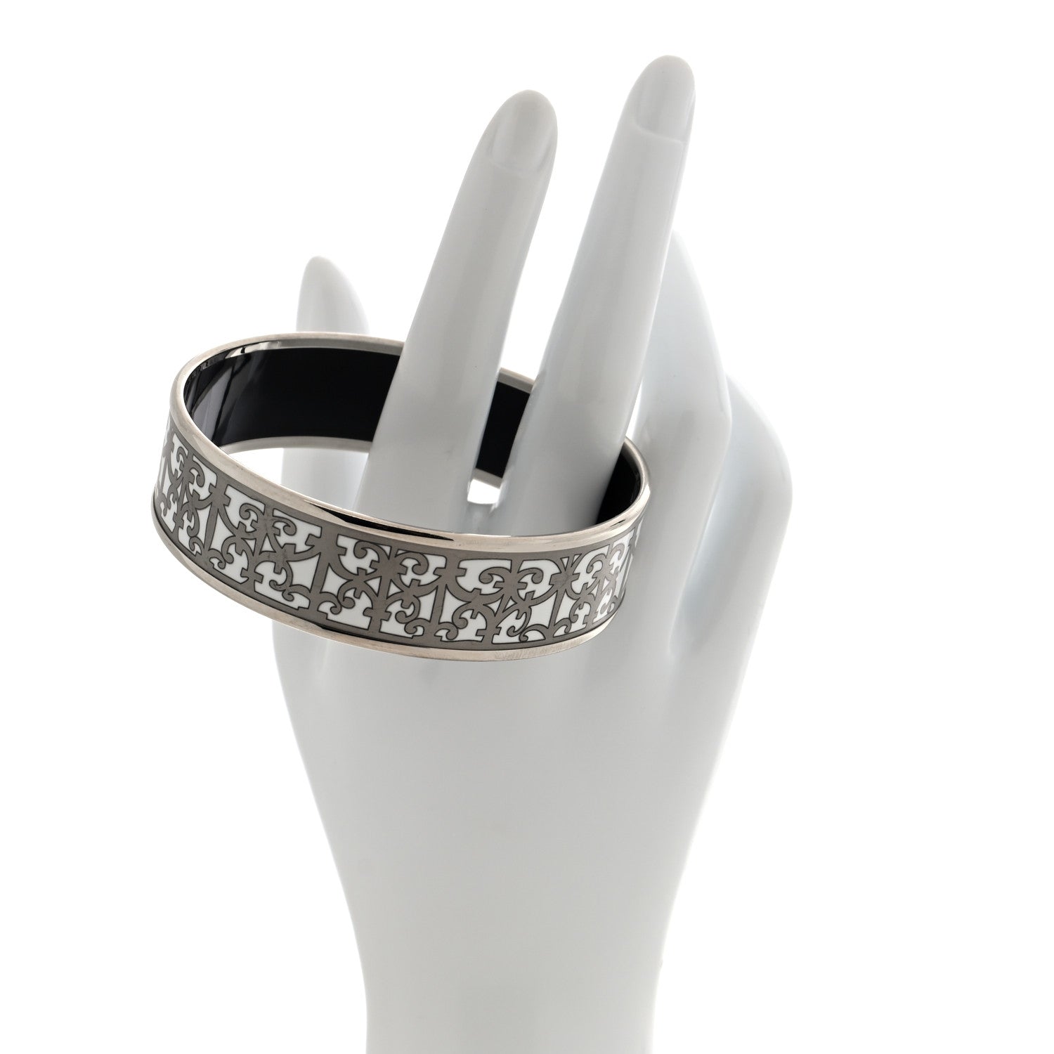 Enamel Printed Wide Balcons du Guadalquivir Bracelet Silver