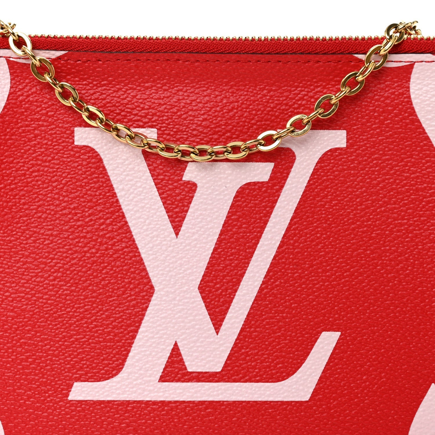 Monogram Giant Double Zip Pochette Rouge