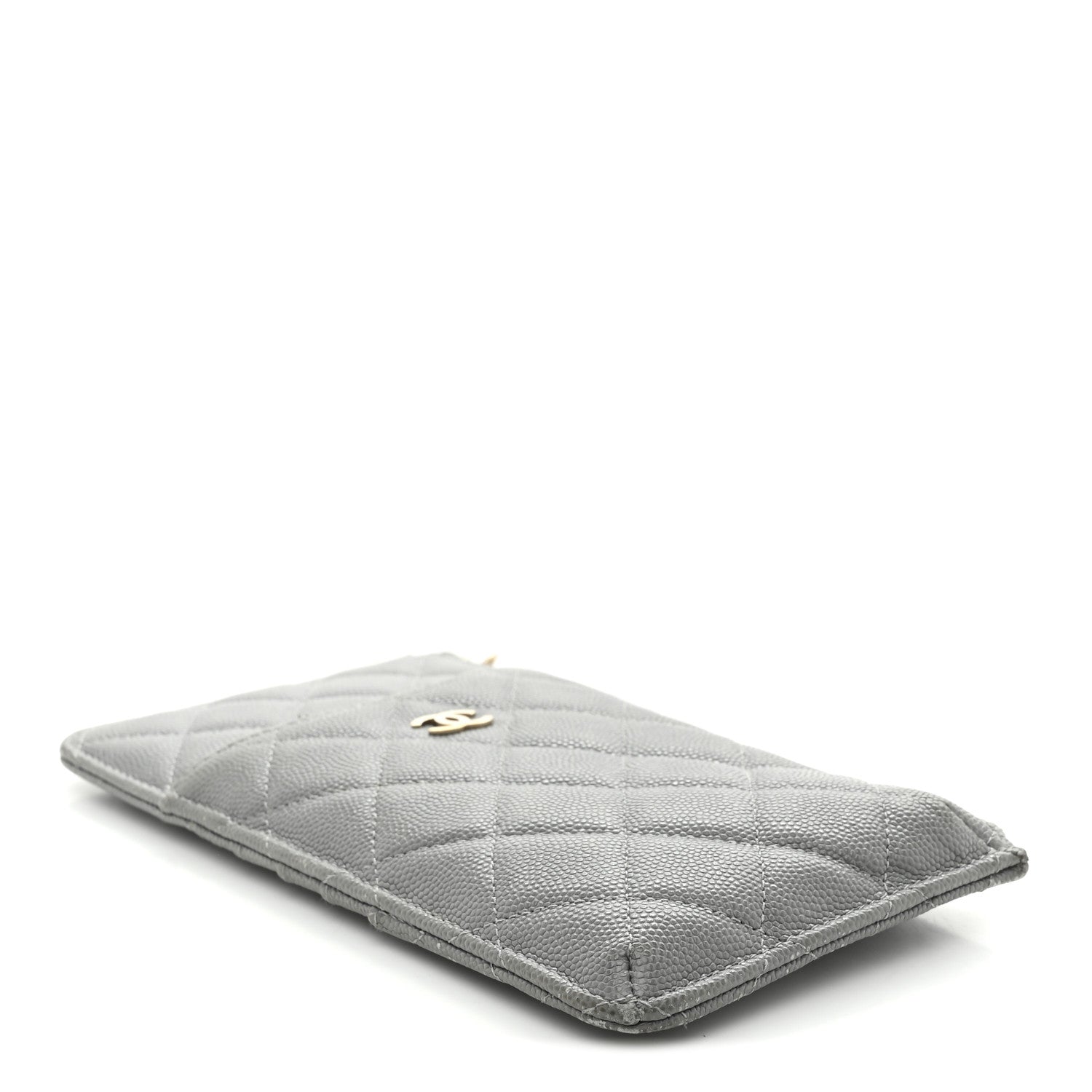 Caviar Quilted Classic iPhone Pouch Grey